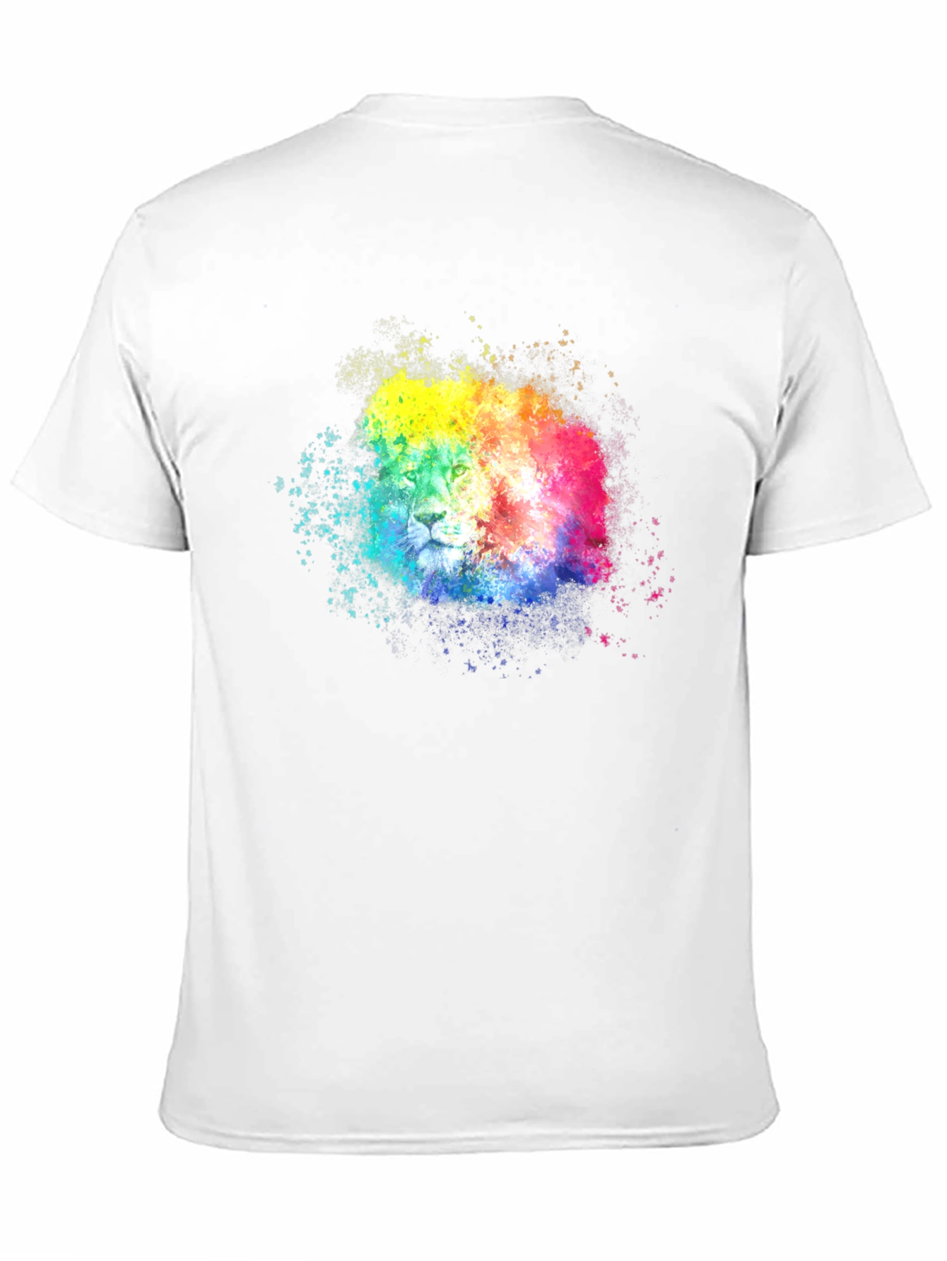 Rainbow Lion Splatter Graphic Tee - Black