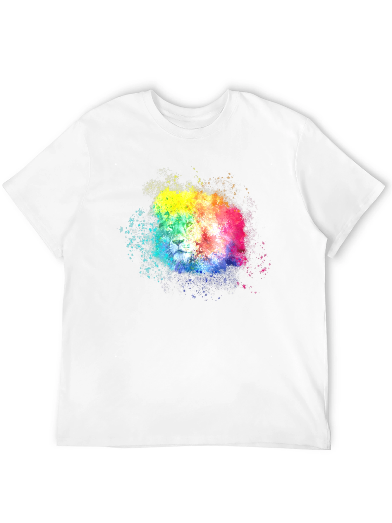 Rainbow Lion Splatter Graphic Tee - Black