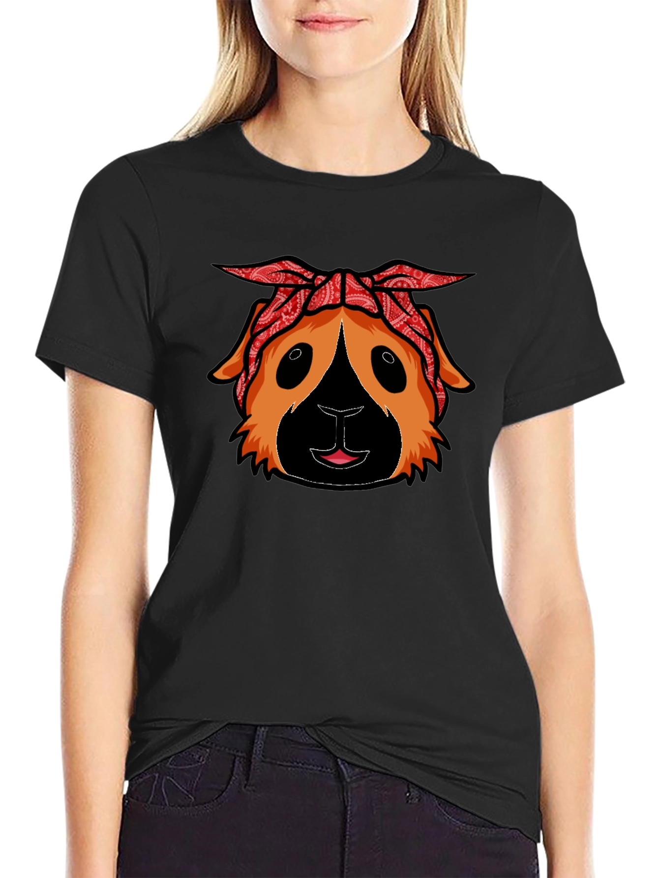Guinea Pig Bandana T-Shirt - Black