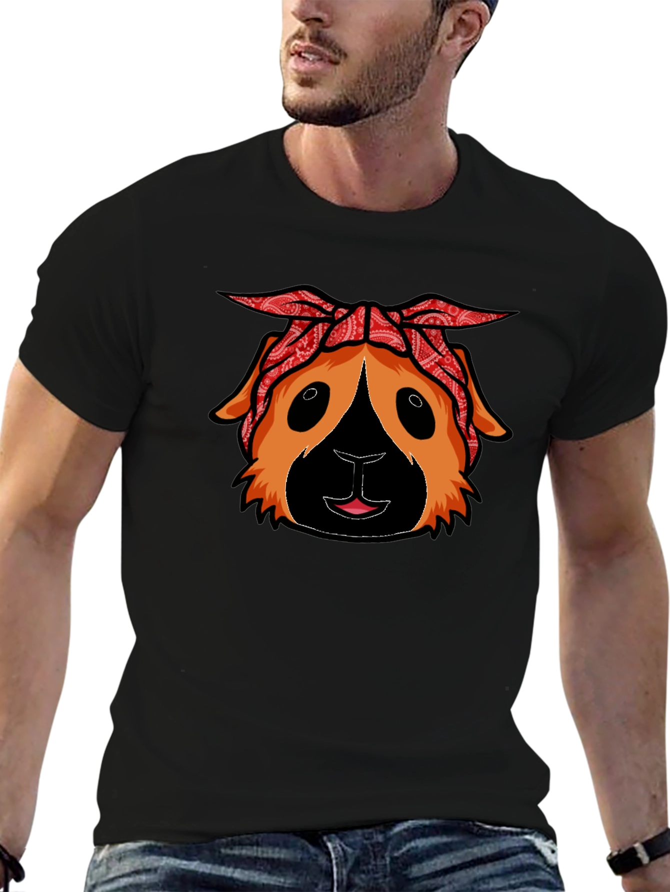 Guinea Pig Bandana T-Shirt - Black