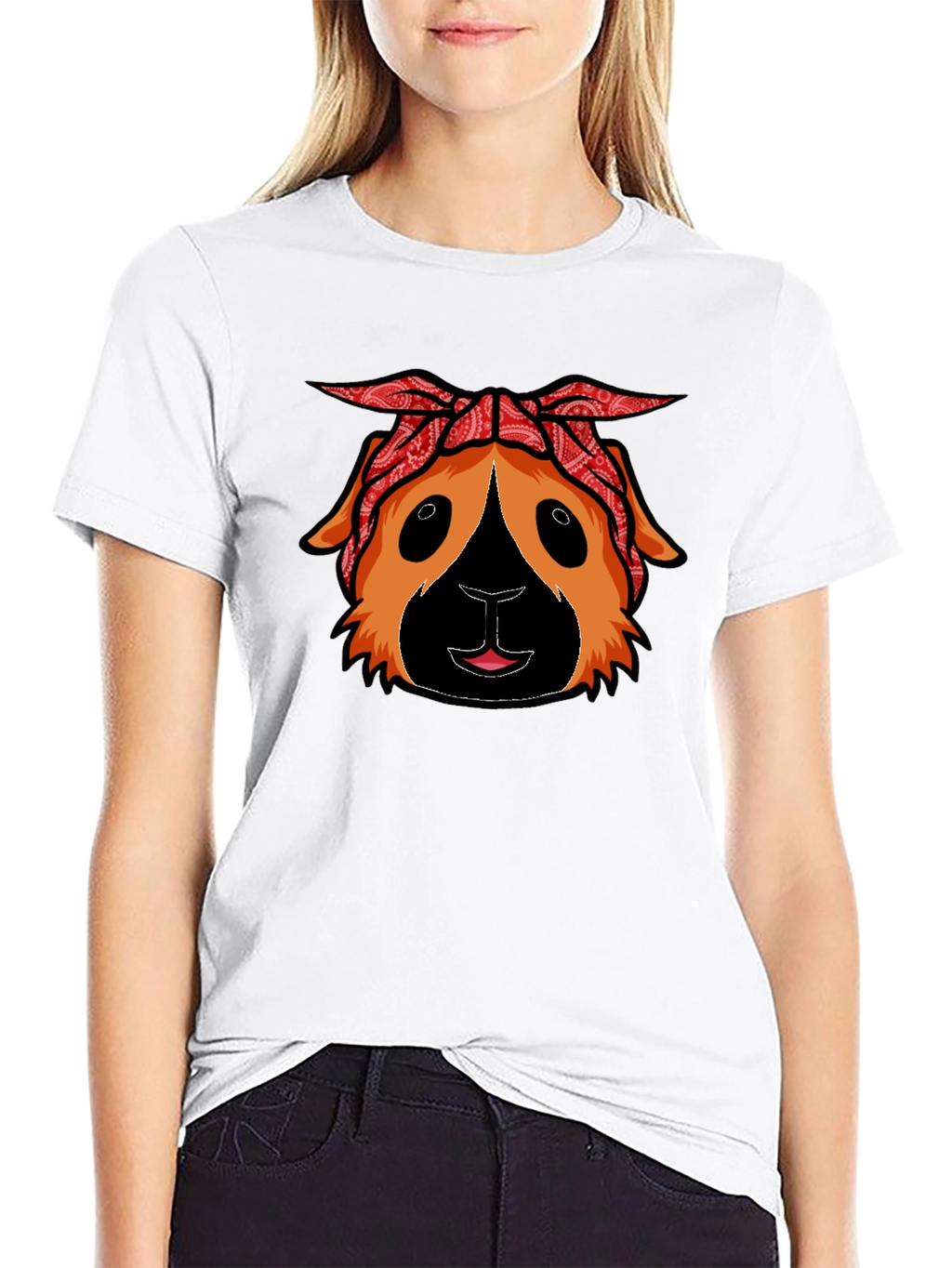 Guinea Pig Bandana T-Shirt - Black