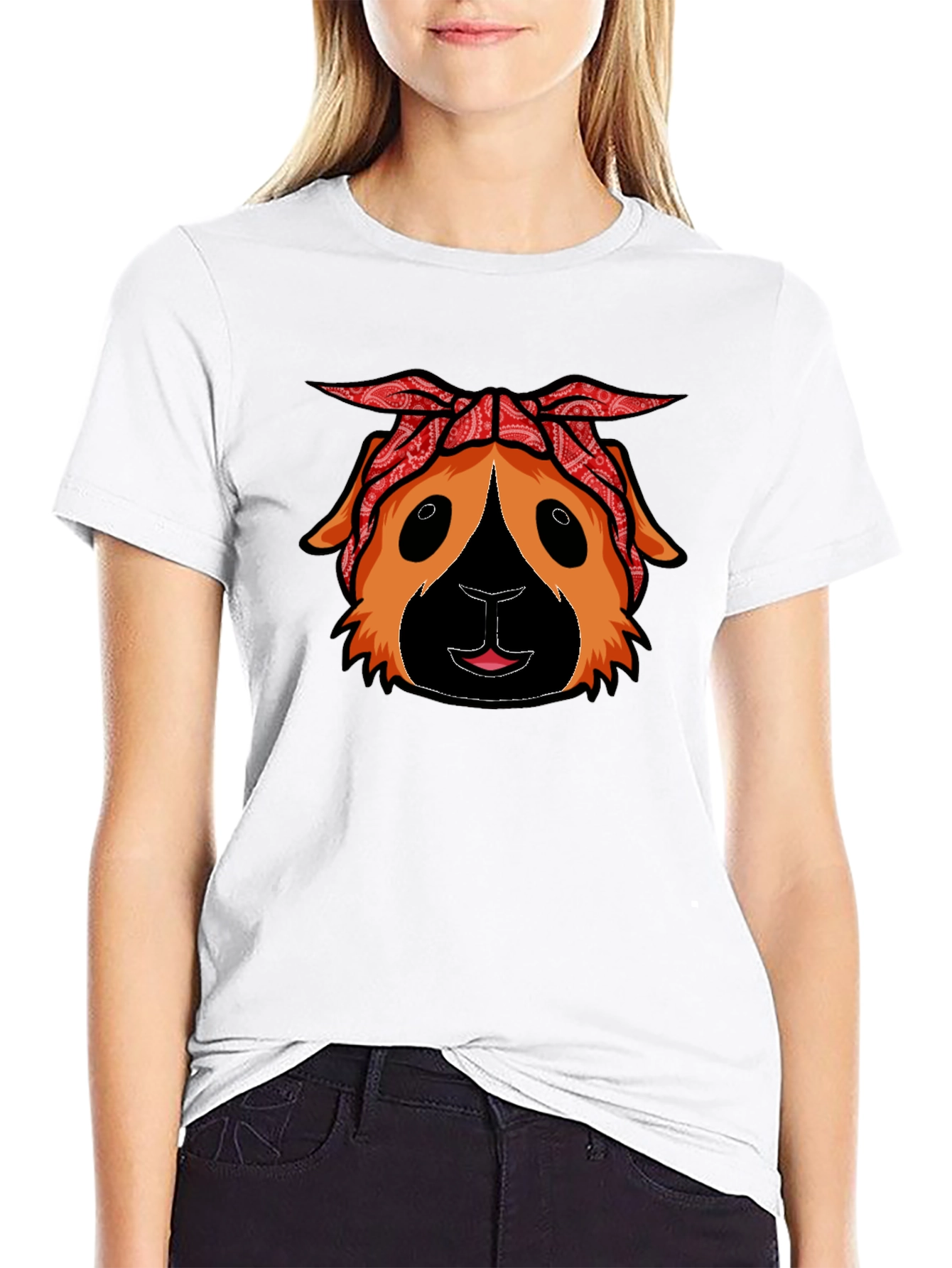 Guinea Pig Bandana T-Shirt - Black