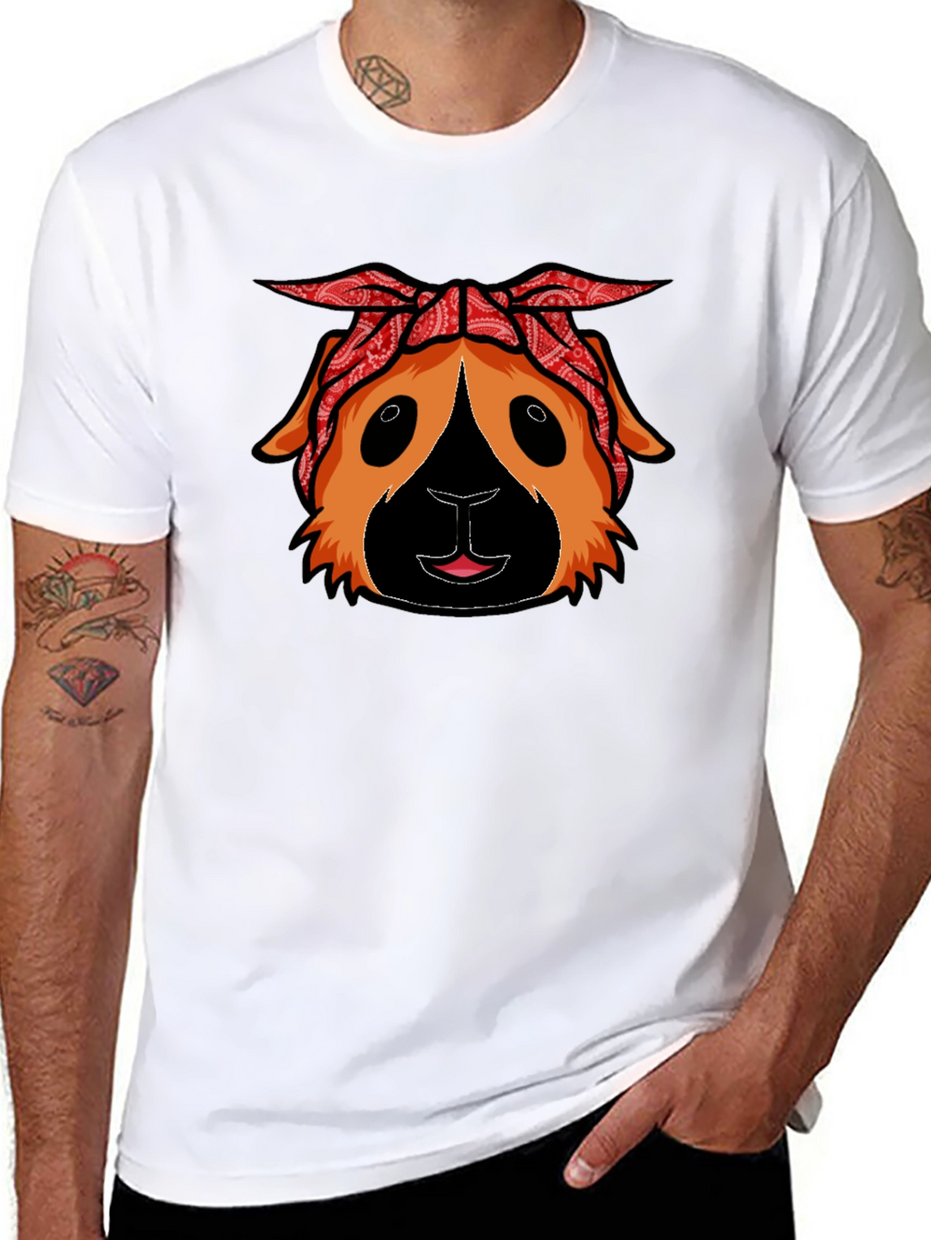 Guinea Pig Bandana T-Shirt - Black