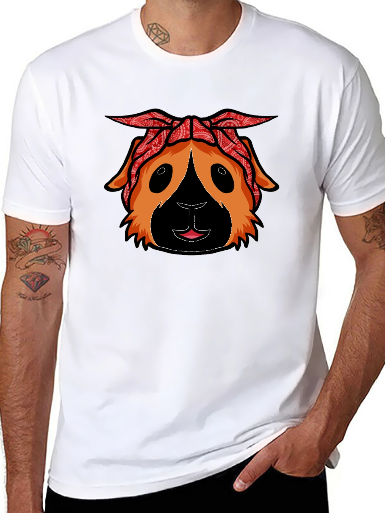 Guinea Pig Bandana T-Shirt - Black