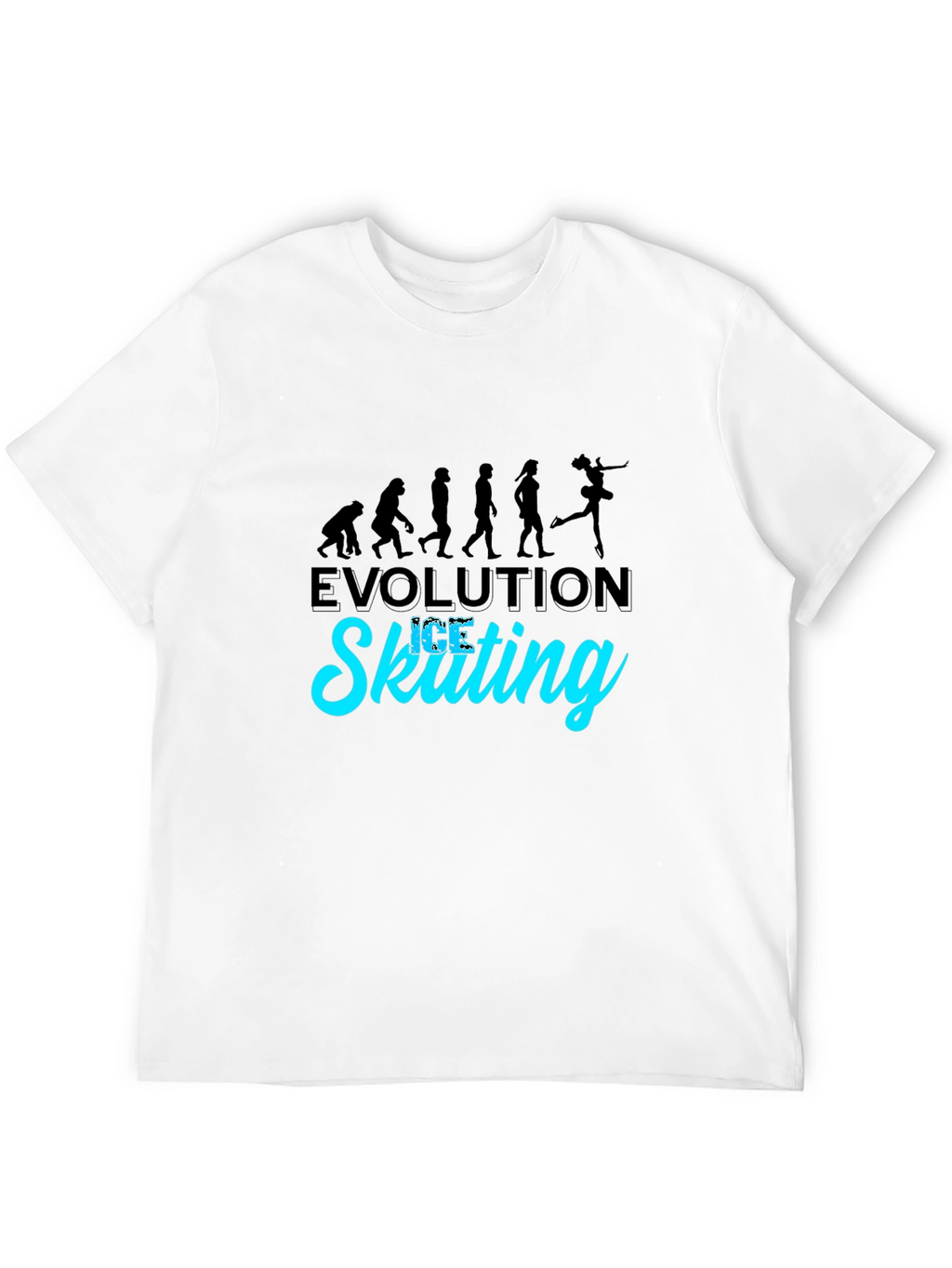 Evolution of Ice Skating Black T-Shirt