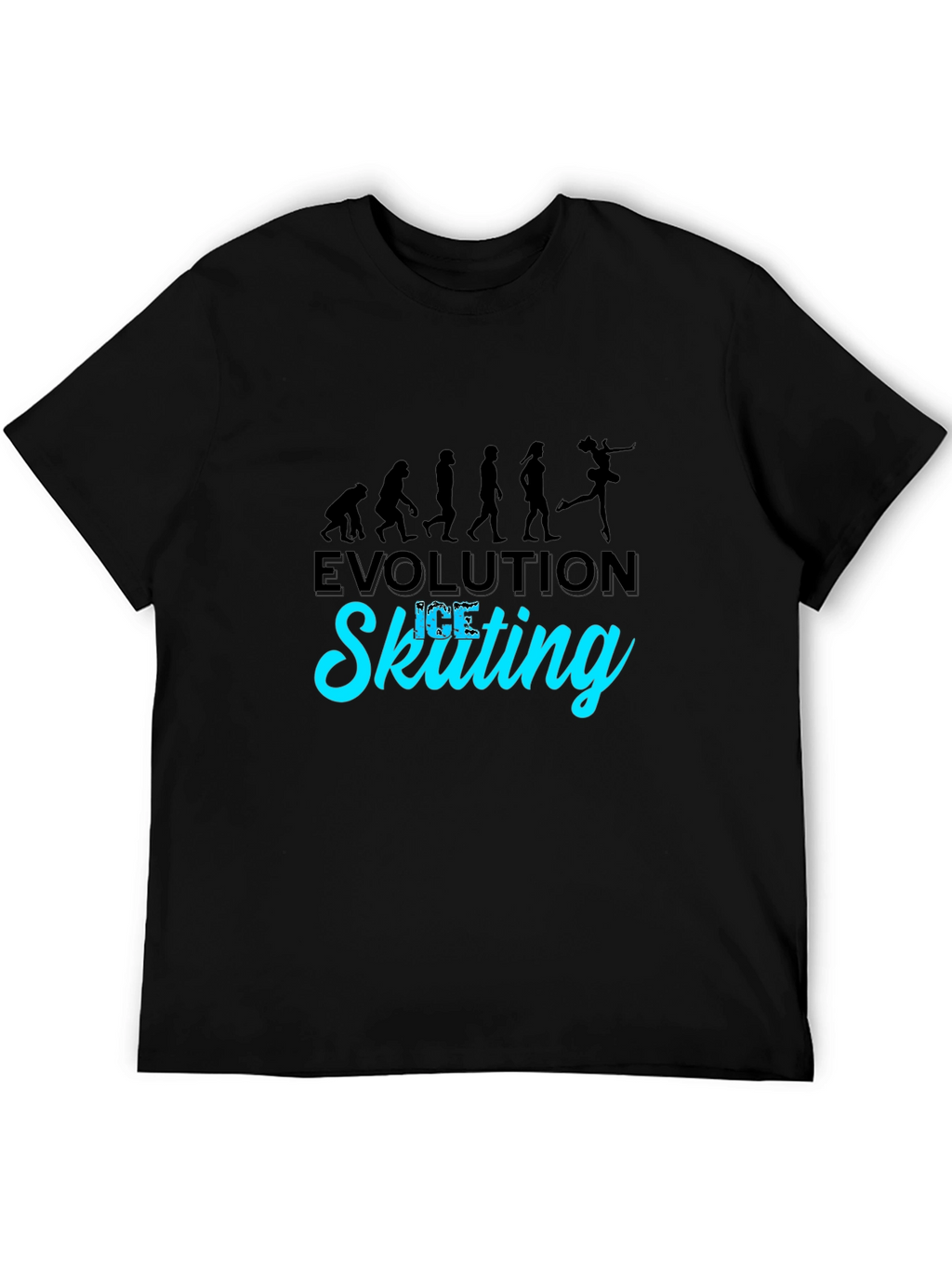 Evolution of Ice Skating Black T-Shirt
