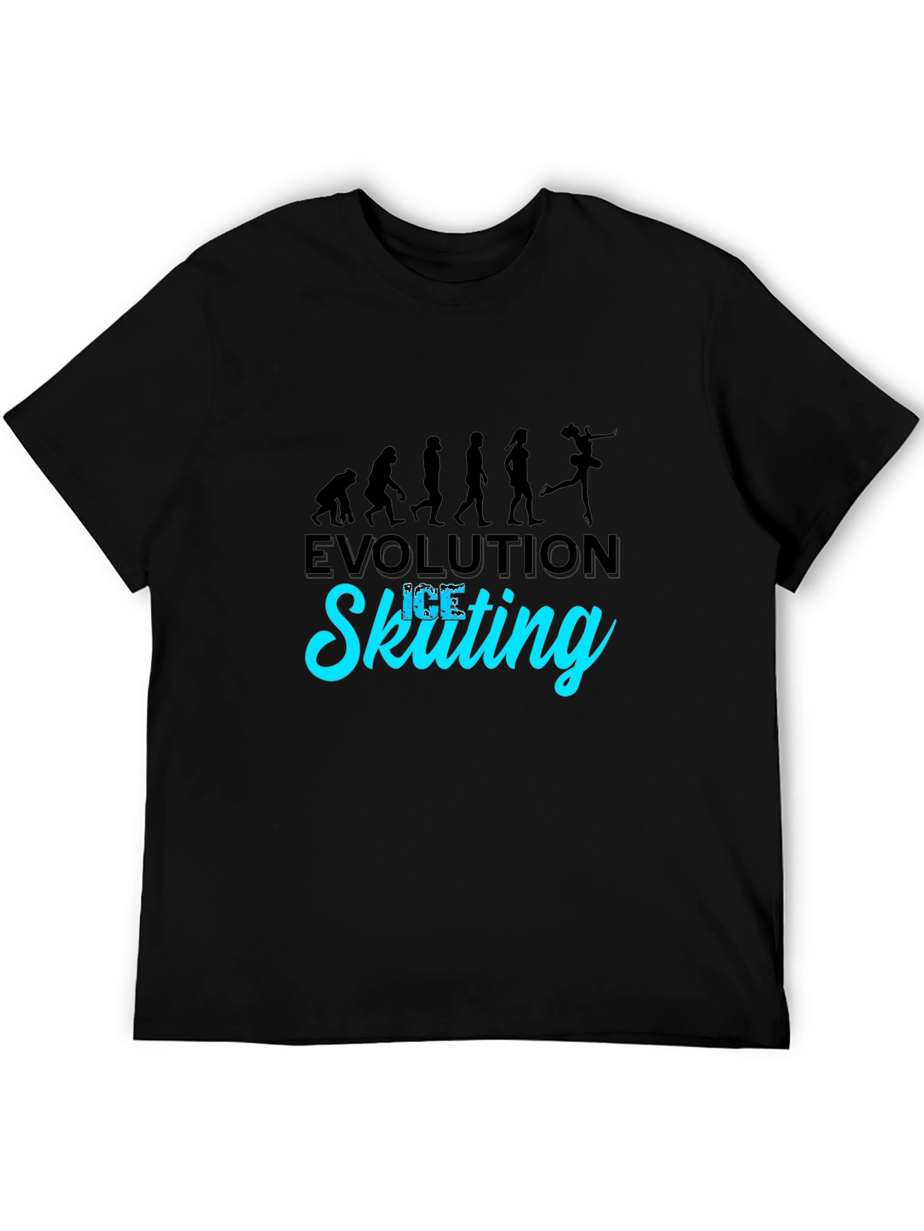Evolution of Ice Skating Black T-Shirt