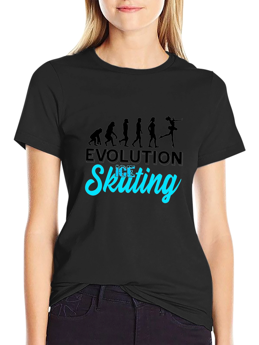 Evolution of Ice Skating Black T-Shirt