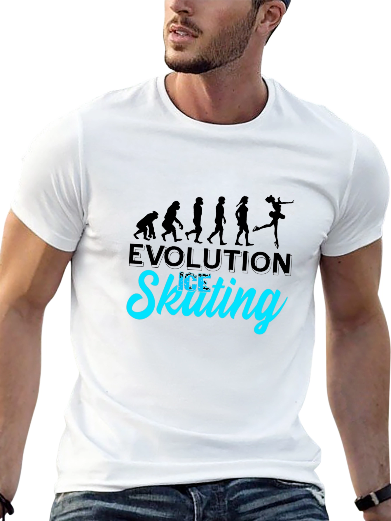 Evolution of Ice Skating Black T-Shirt