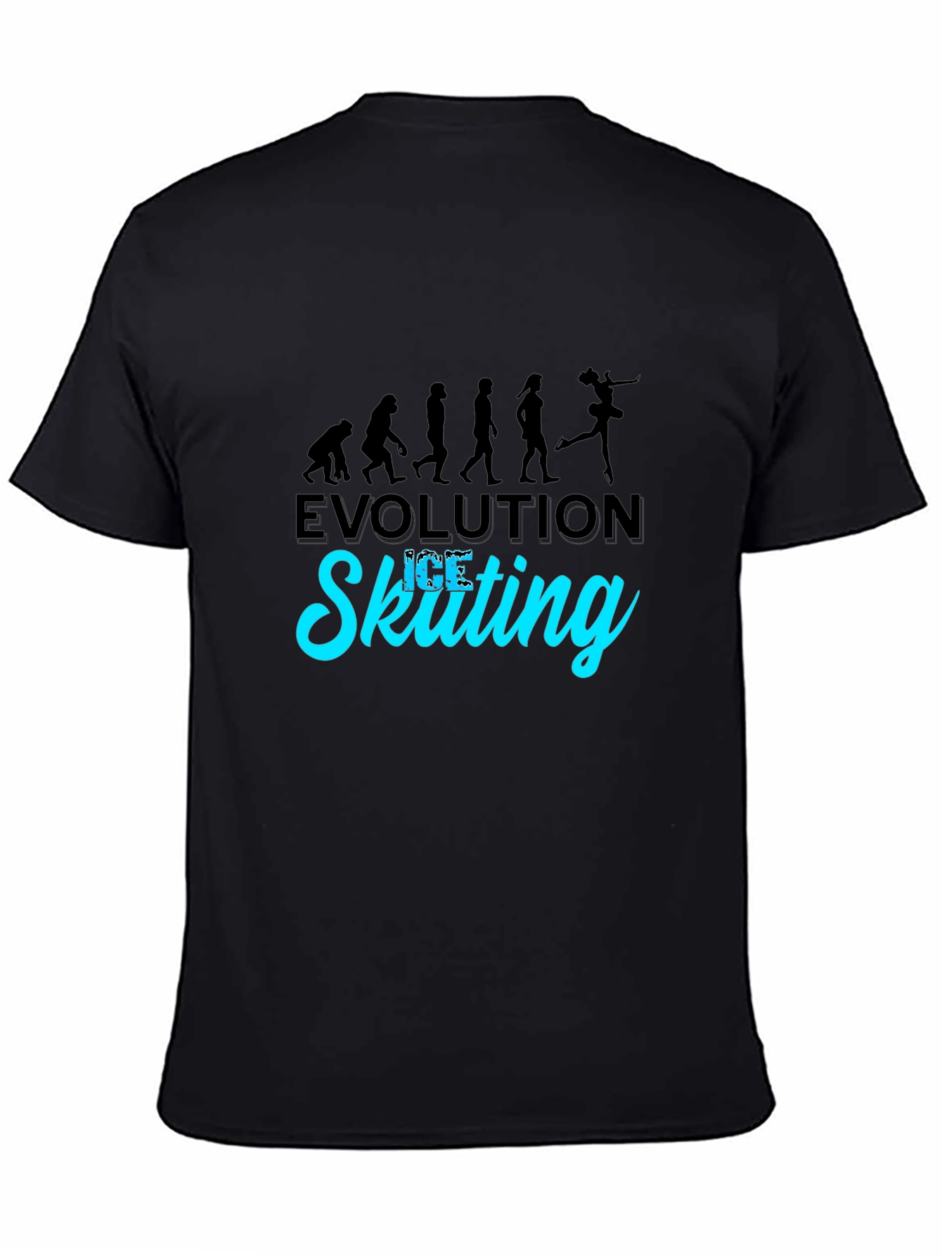 Evolution of Ice Skating Black T-Shirt