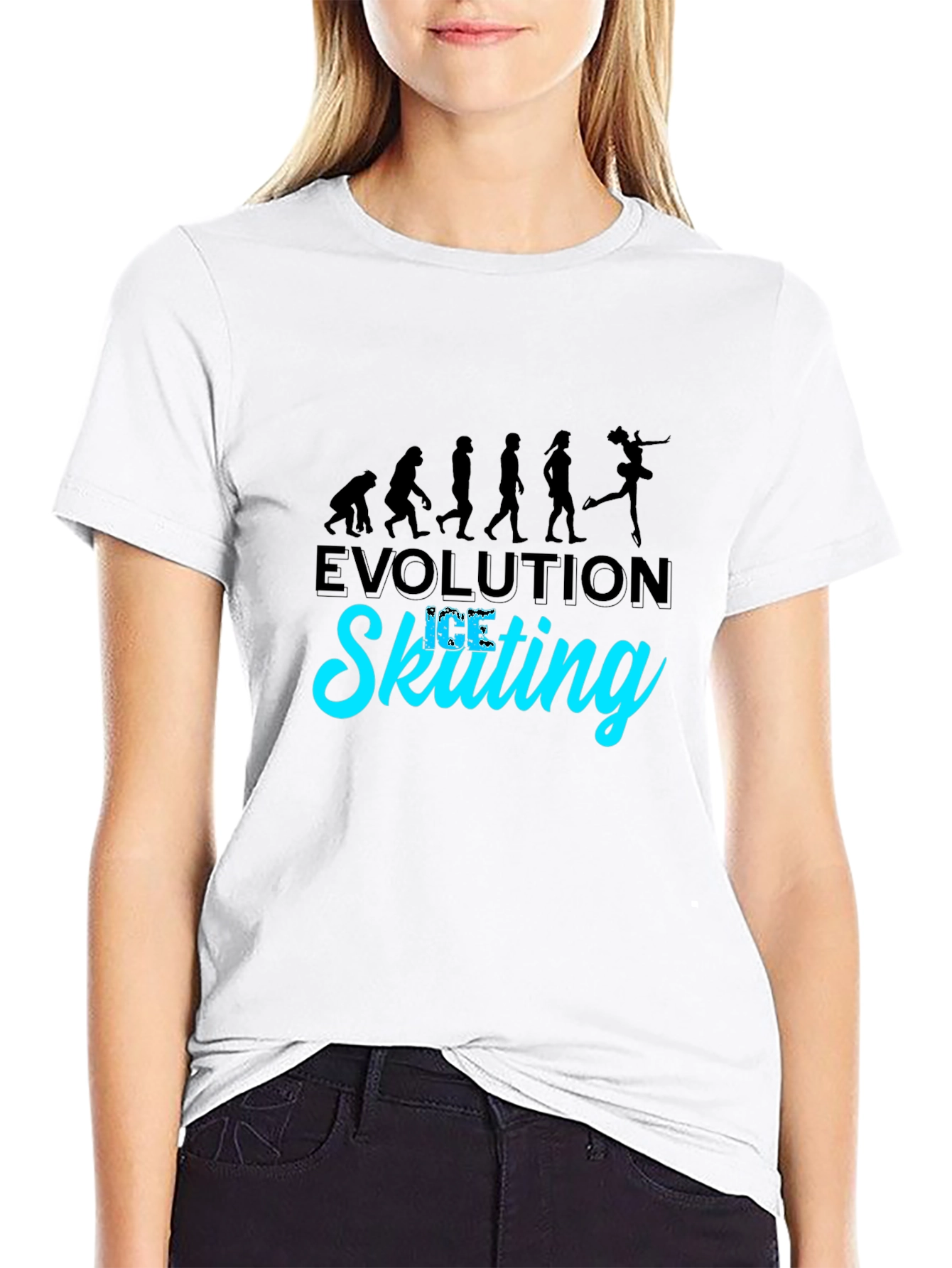 Evolution of Ice Skating Black T-Shirt
