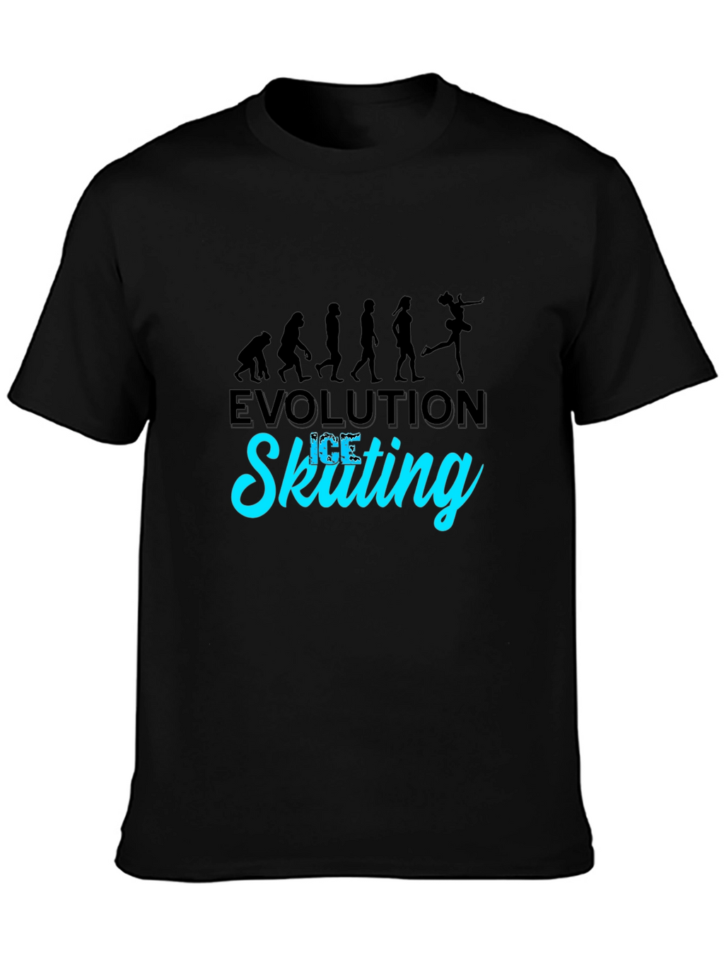 Evolution of Ice Skating Black T-Shirt