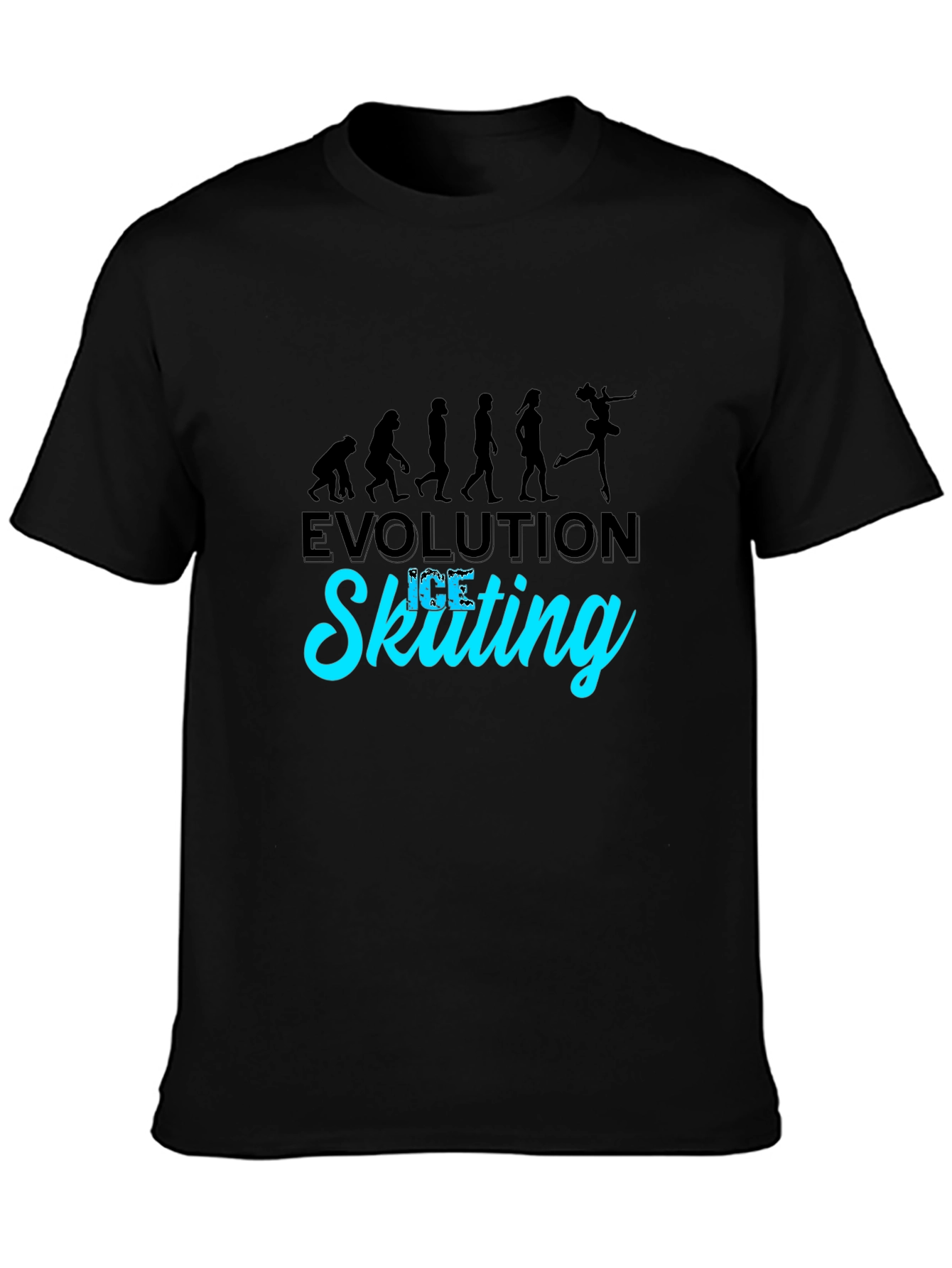 Evolution of Ice Skating Black T-Shirt