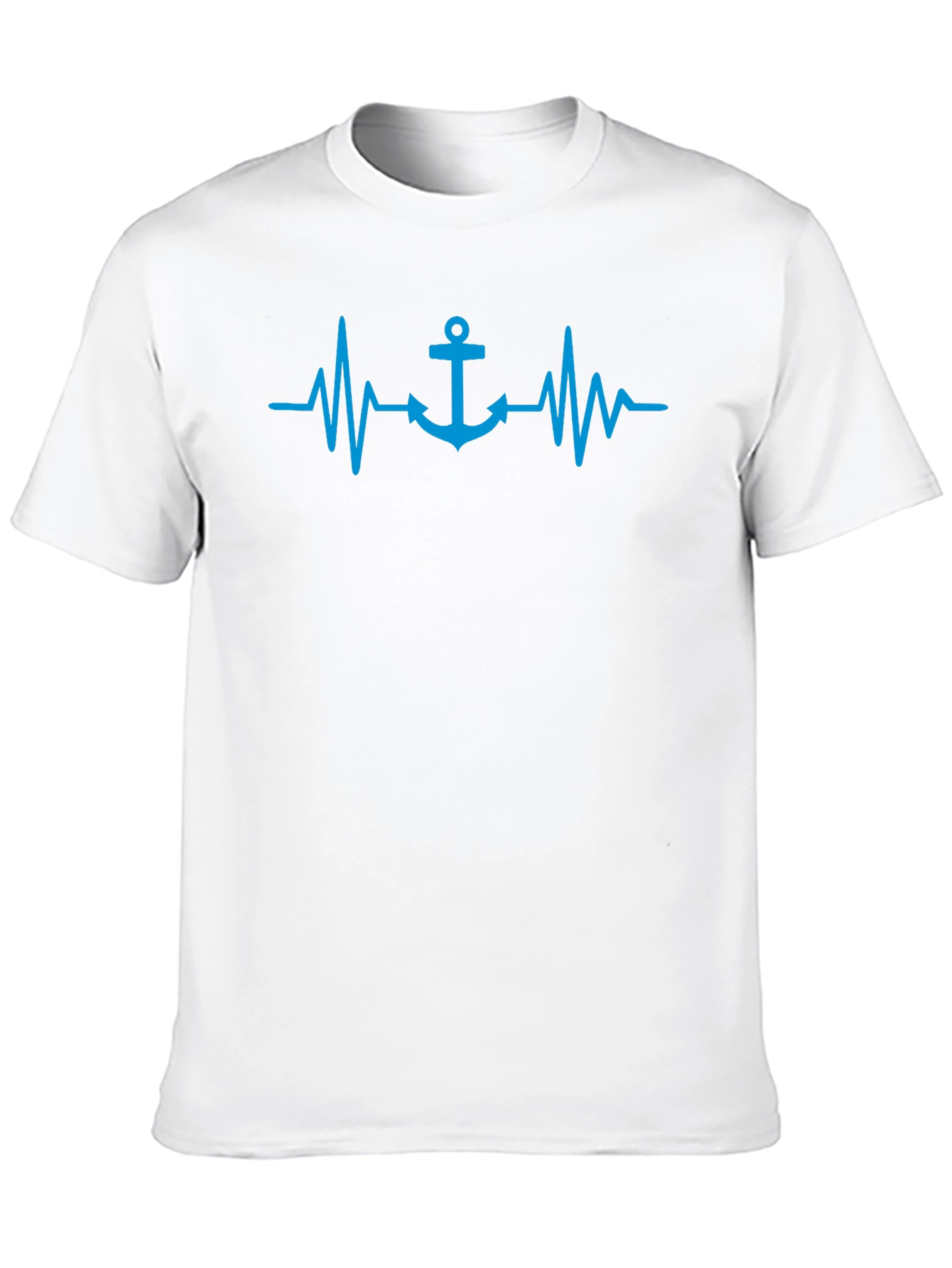 Anchor Heartbeat Graphic Tee - Nautical Style