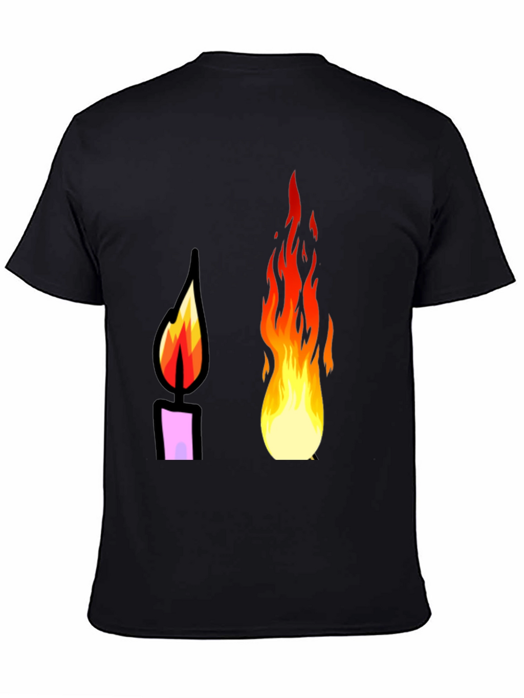 Flame Graphic Tee - Black Cotton T-Shirt