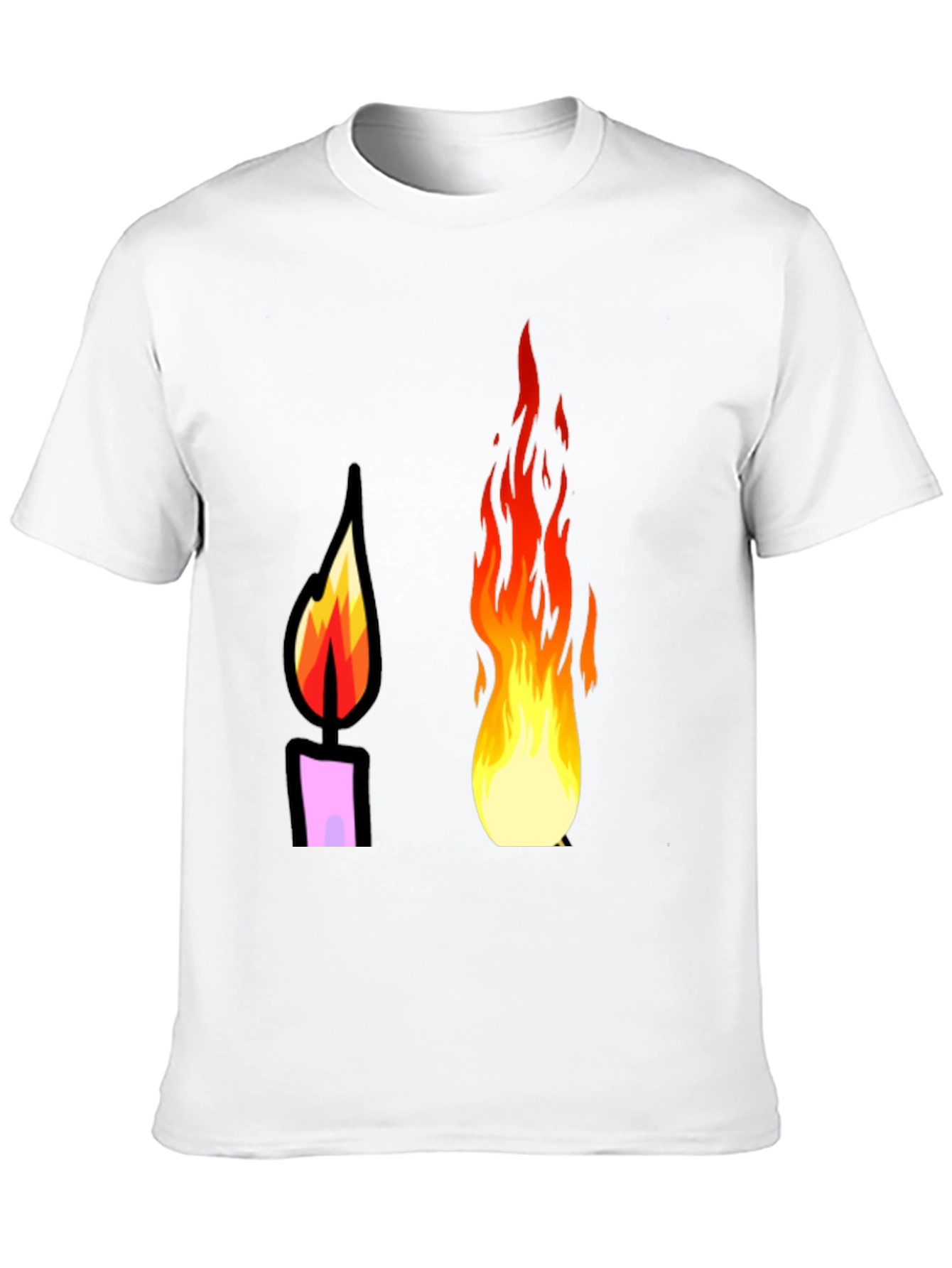 Flame Graphic Tee - Black Cotton T-Shirt