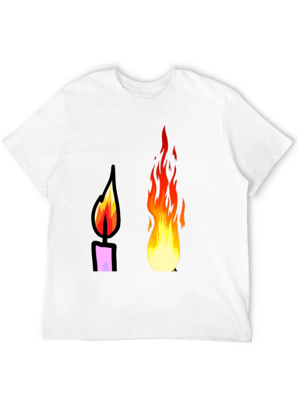 Flame Graphic Tee - Black Cotton T-Shirt