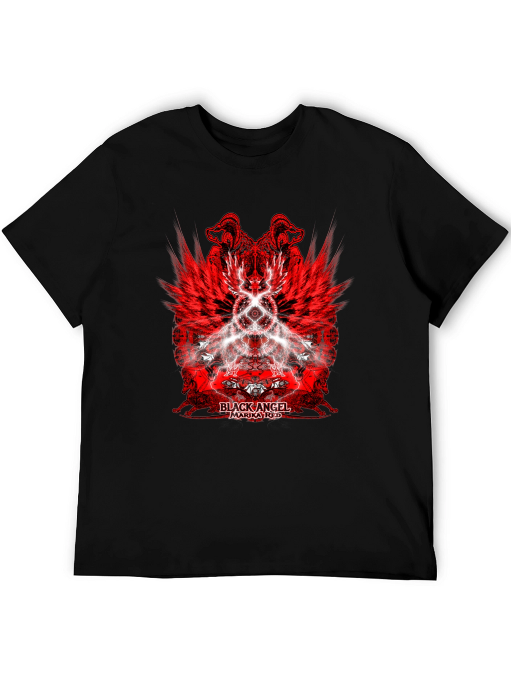 Black Angel Marika Red Graphic T-Shirt