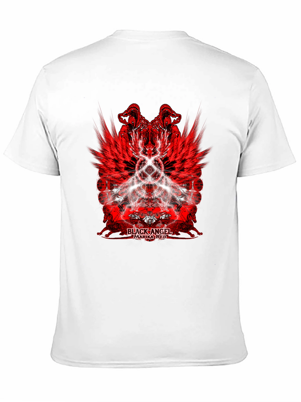 Black Angel Marika Red Graphic T-Shirt