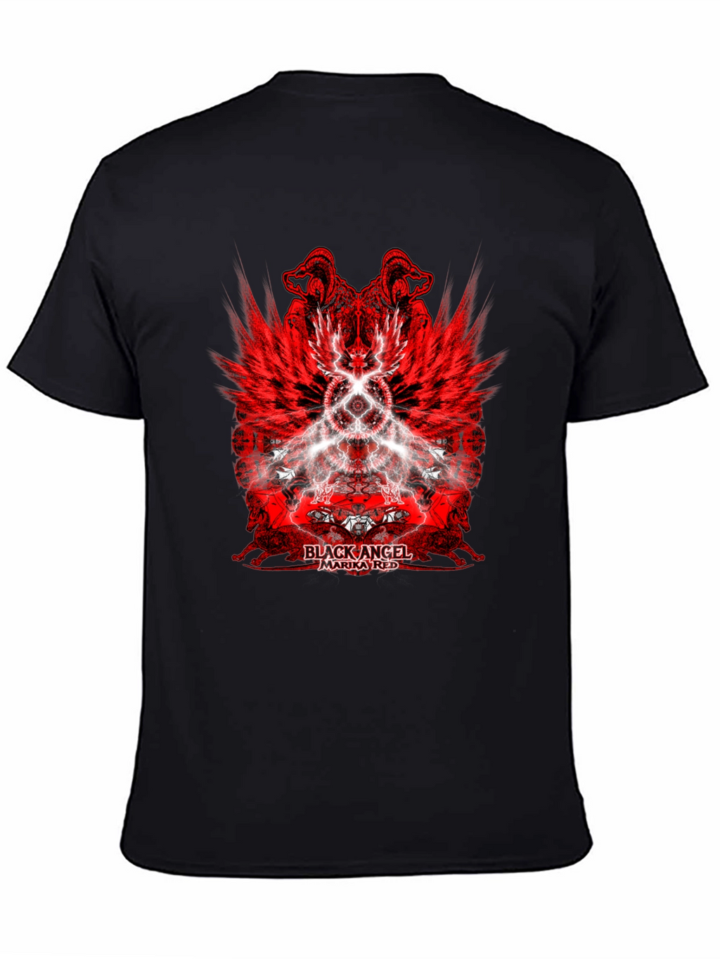 Black Angel Marika Red Graphic T-Shirt