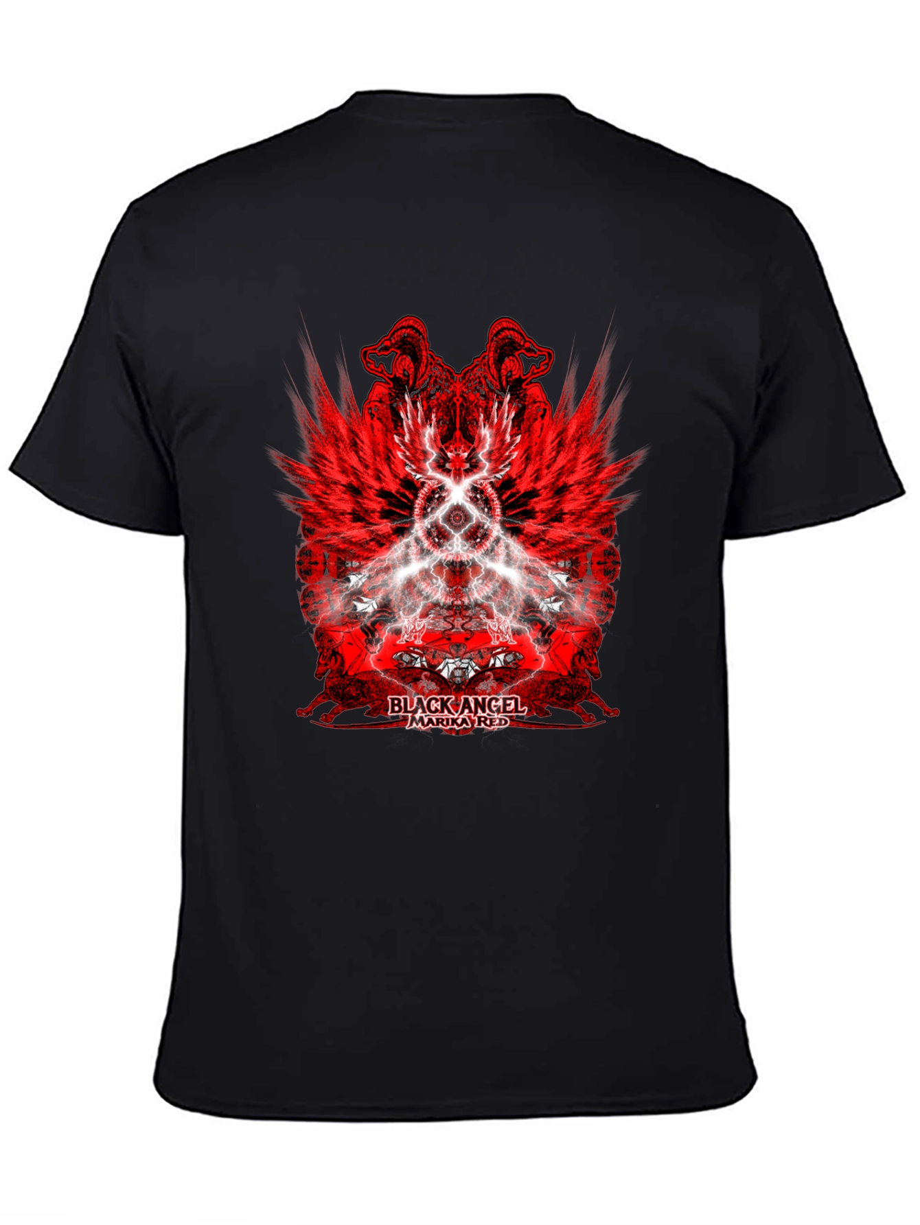 Black Angel Marika Red Graphic T-Shirt