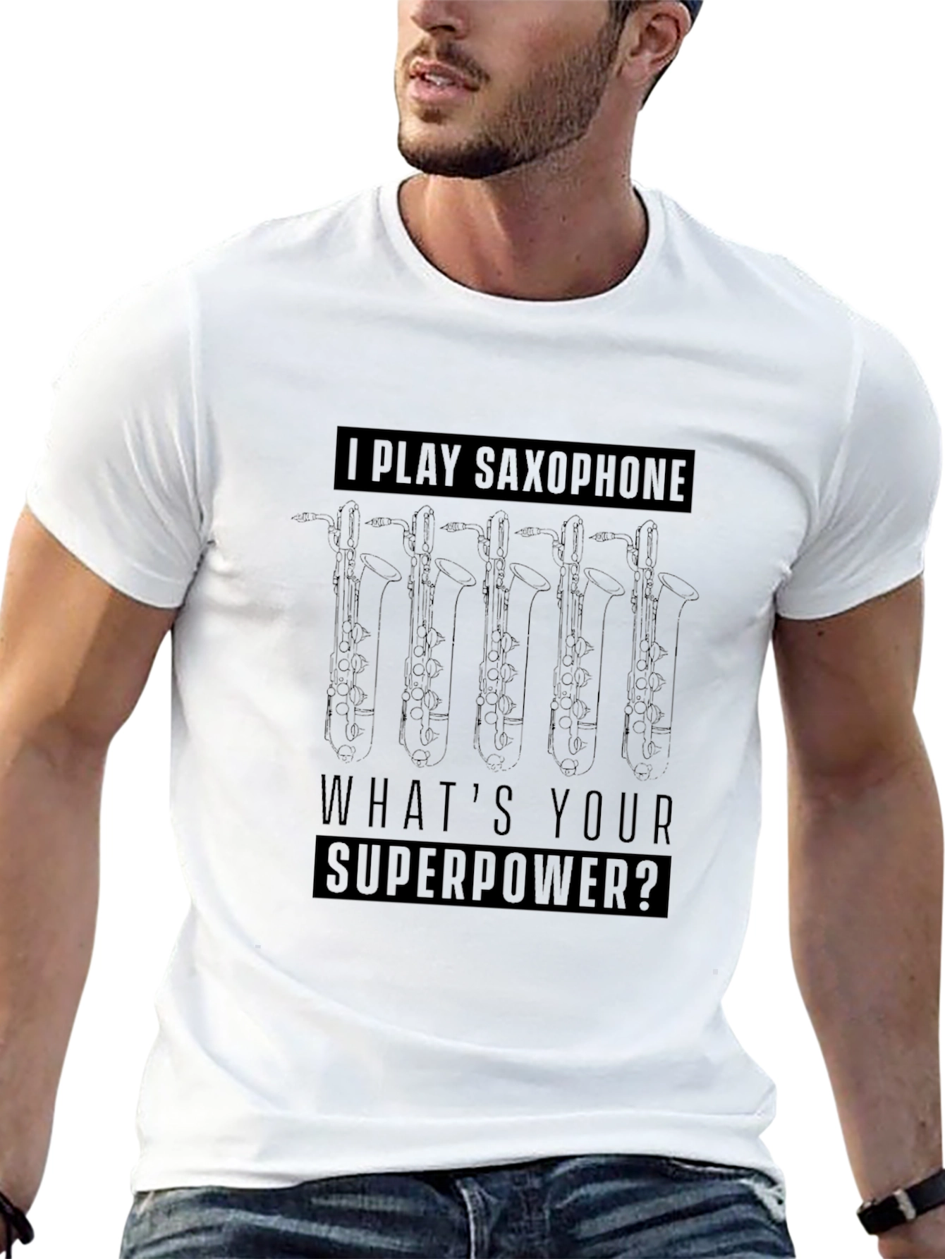 Saxophone Superpower T-Shirt - Musician Gift