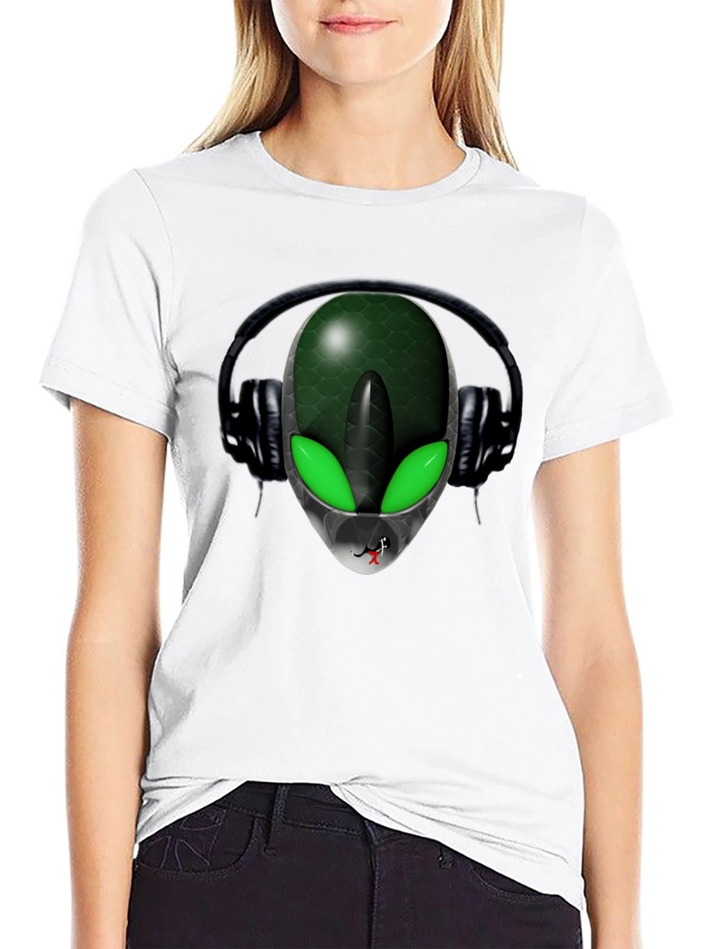 Alien DJ Black T-Shirt - Extraterrestrial Style