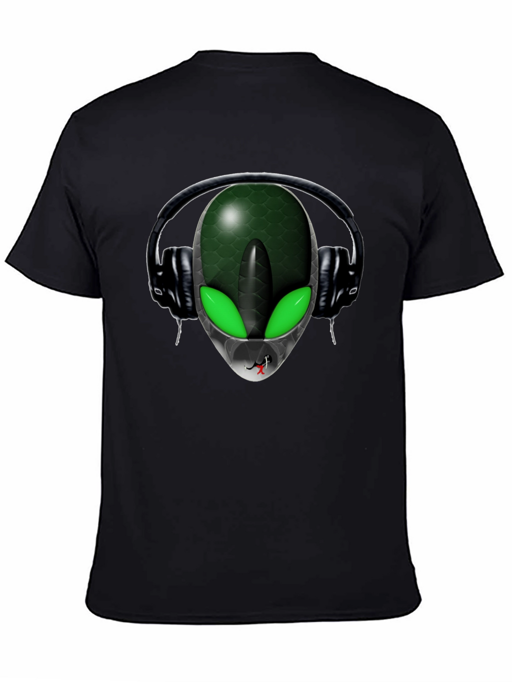 Alien DJ Black T-Shirt - Extraterrestrial Style