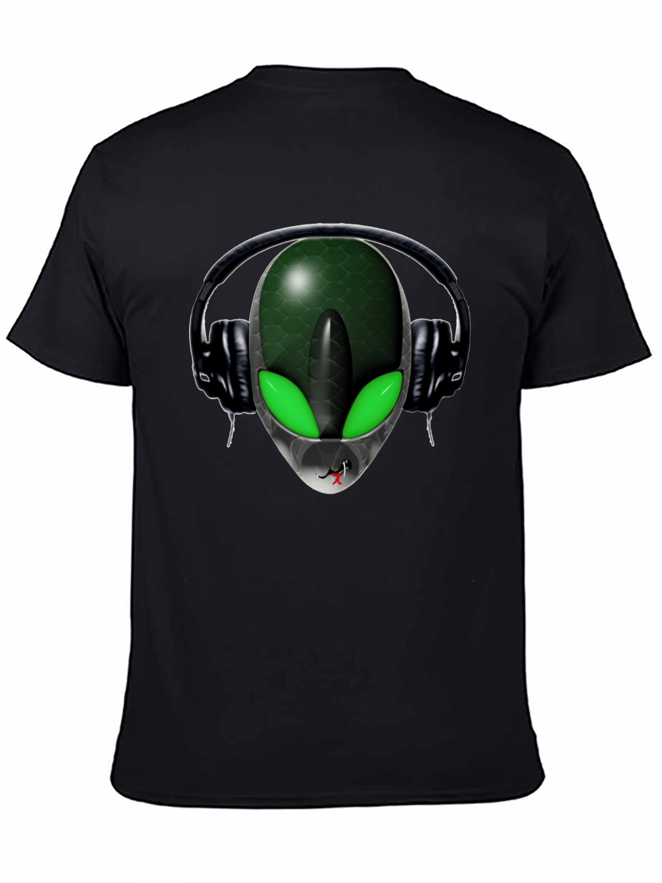 Alien DJ Black T-Shirt - Extraterrestrial Style