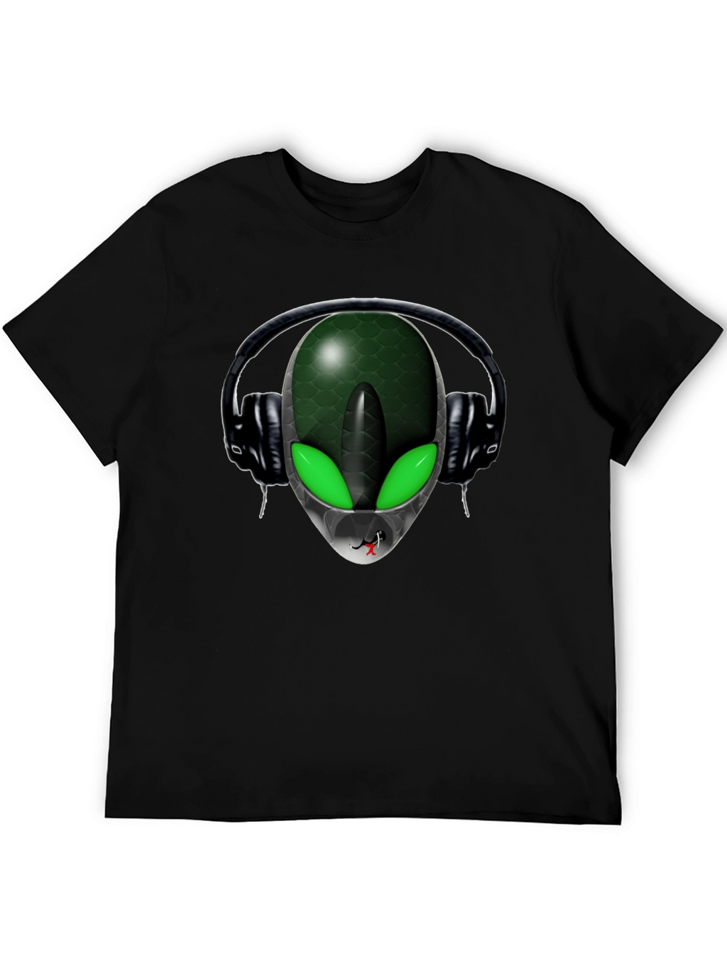 Alien DJ Black T-Shirt - Extraterrestrial Style