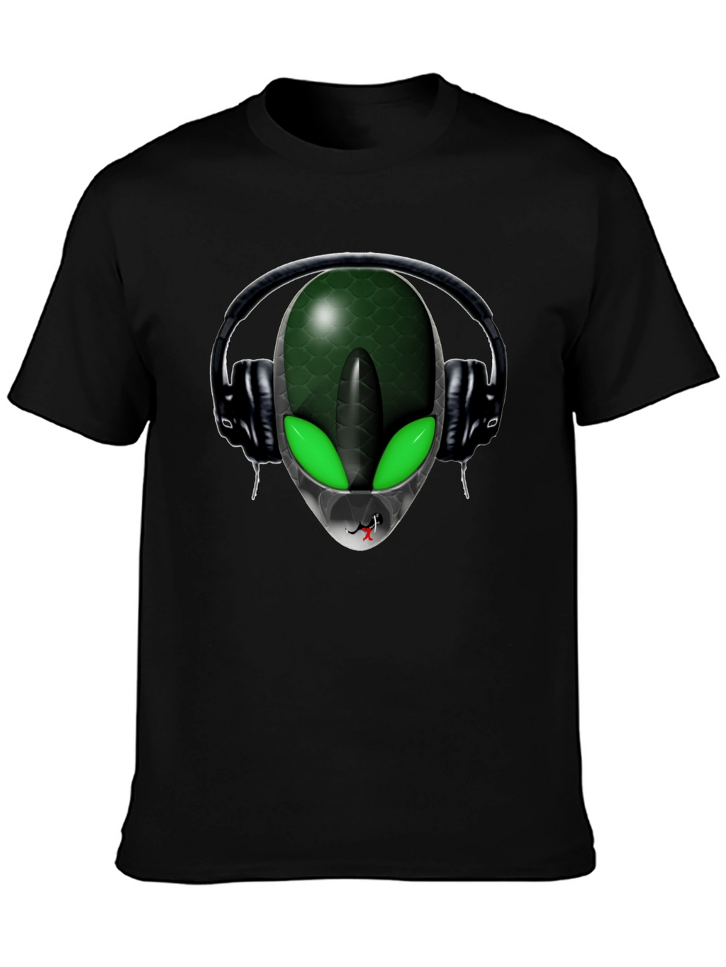 Alien DJ Black T-Shirt - Extraterrestrial Style