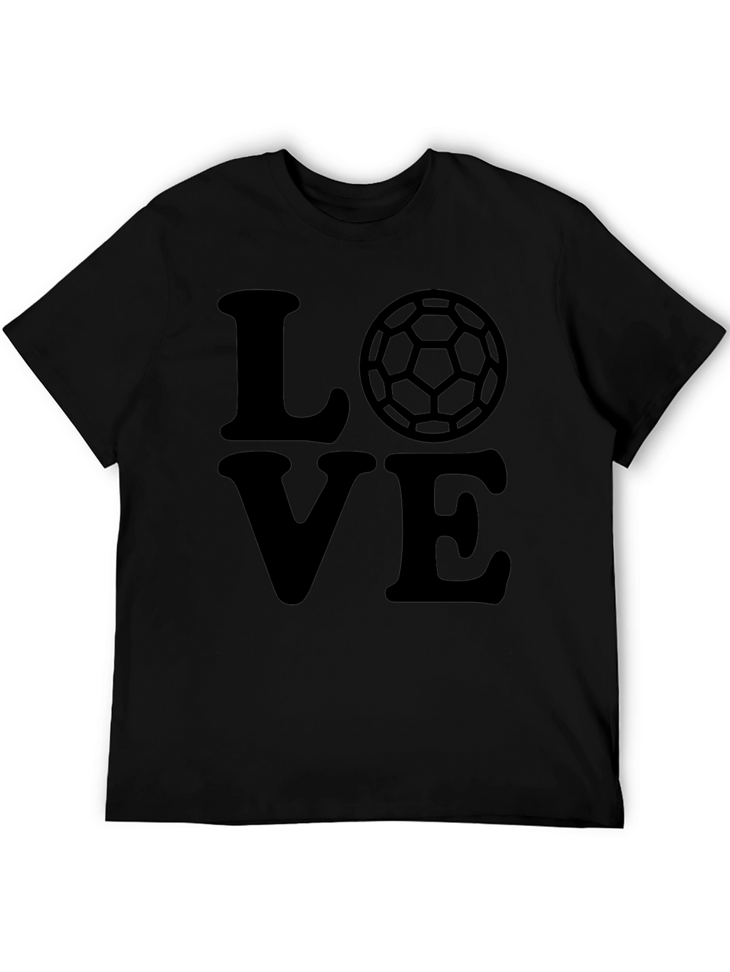 Love Soccer T-Shirt Black Graphic Tee Mens