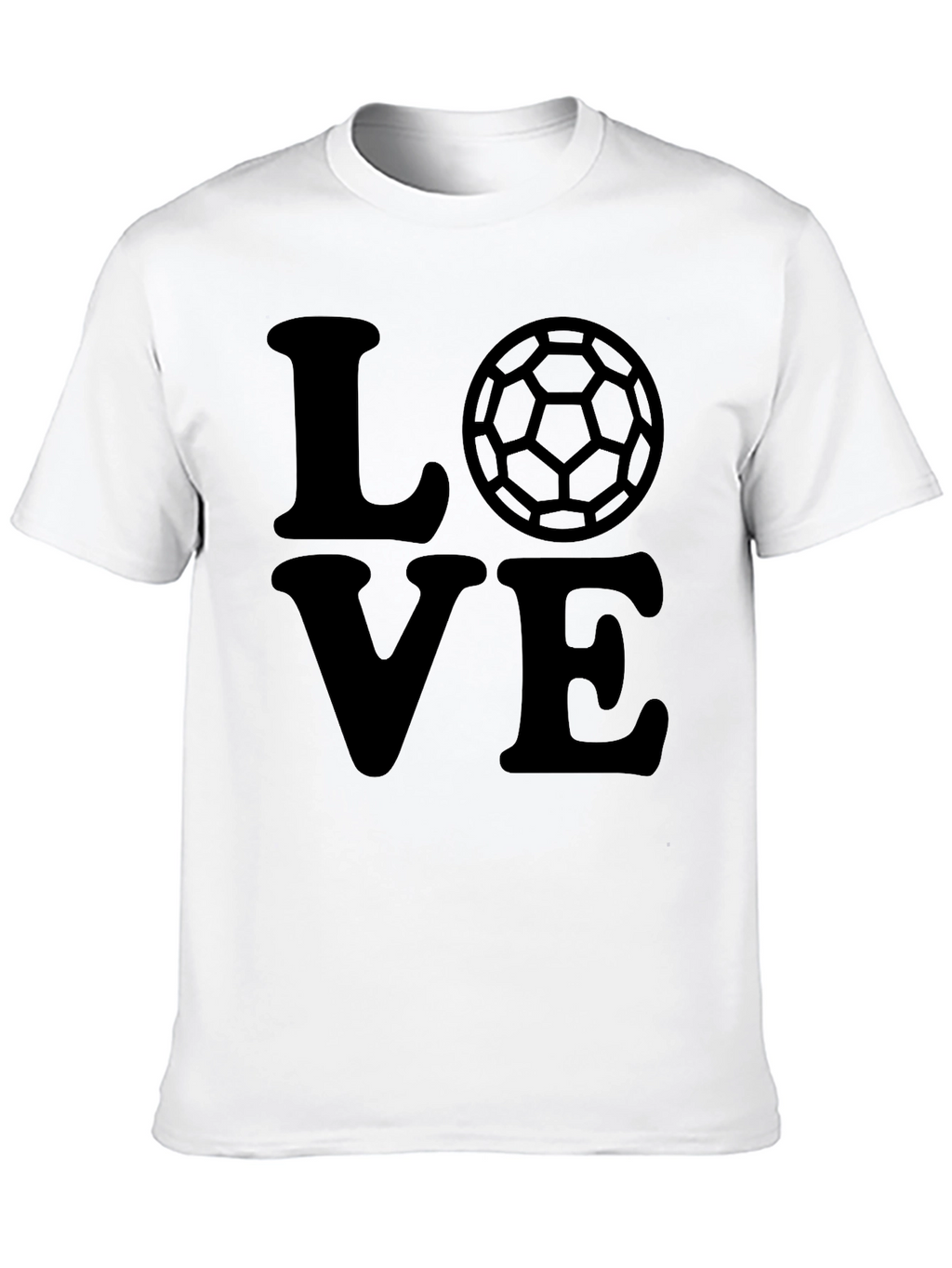Love Soccer T-Shirt Black Graphic Tee Mens