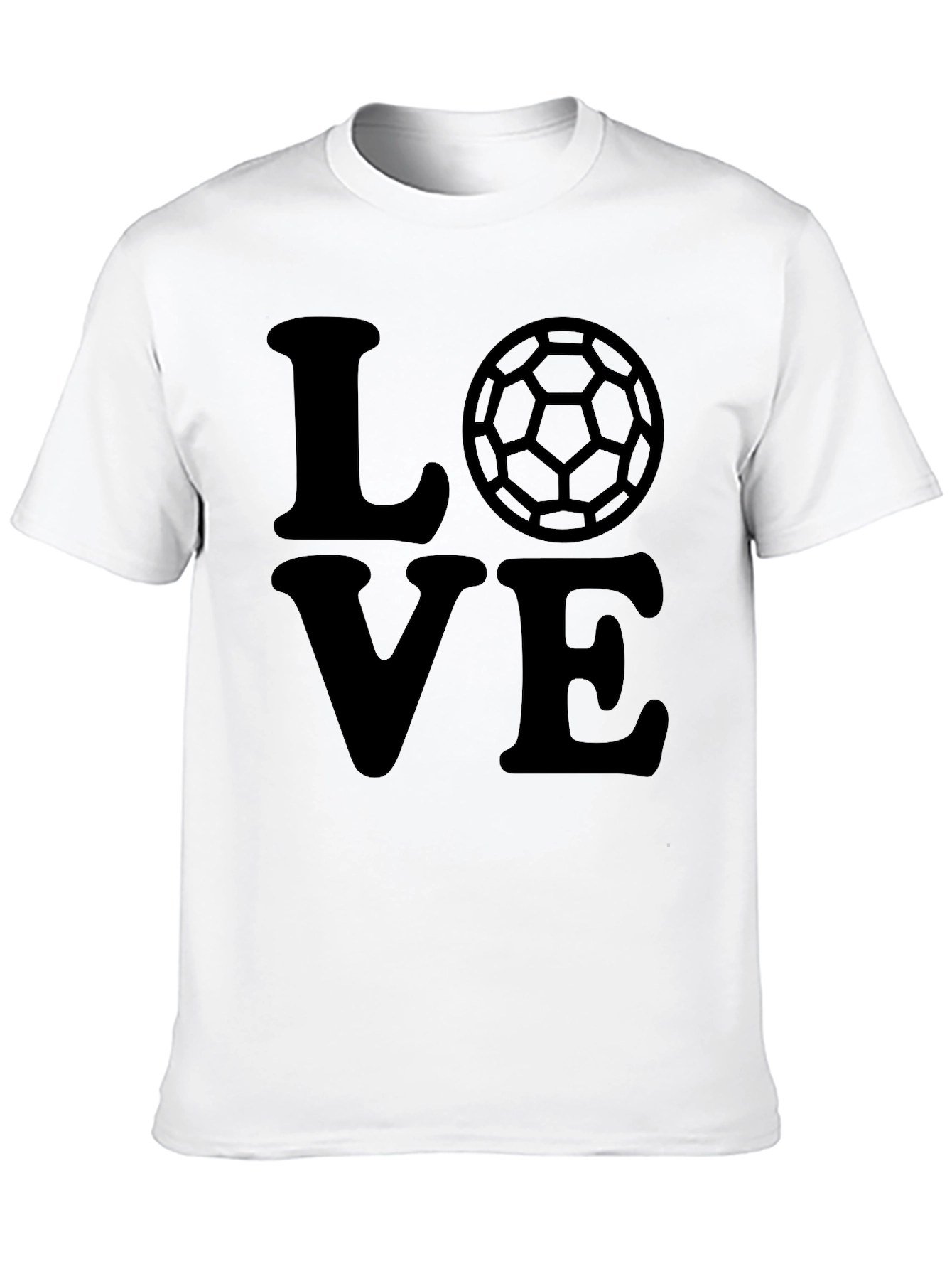 Love Soccer T-Shirt Black Graphic Tee Mens