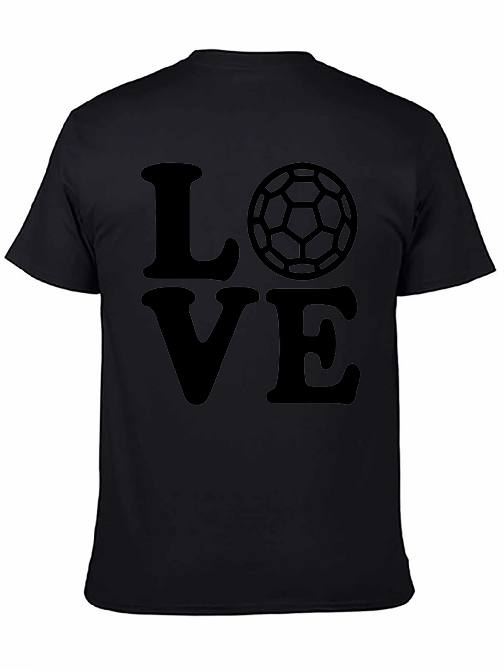 Love Soccer T-Shirt Black Graphic Tee Mens