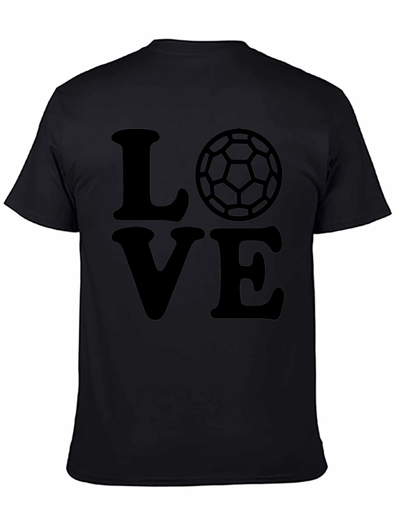 Love Soccer T-Shirt Black Graphic Tee Mens