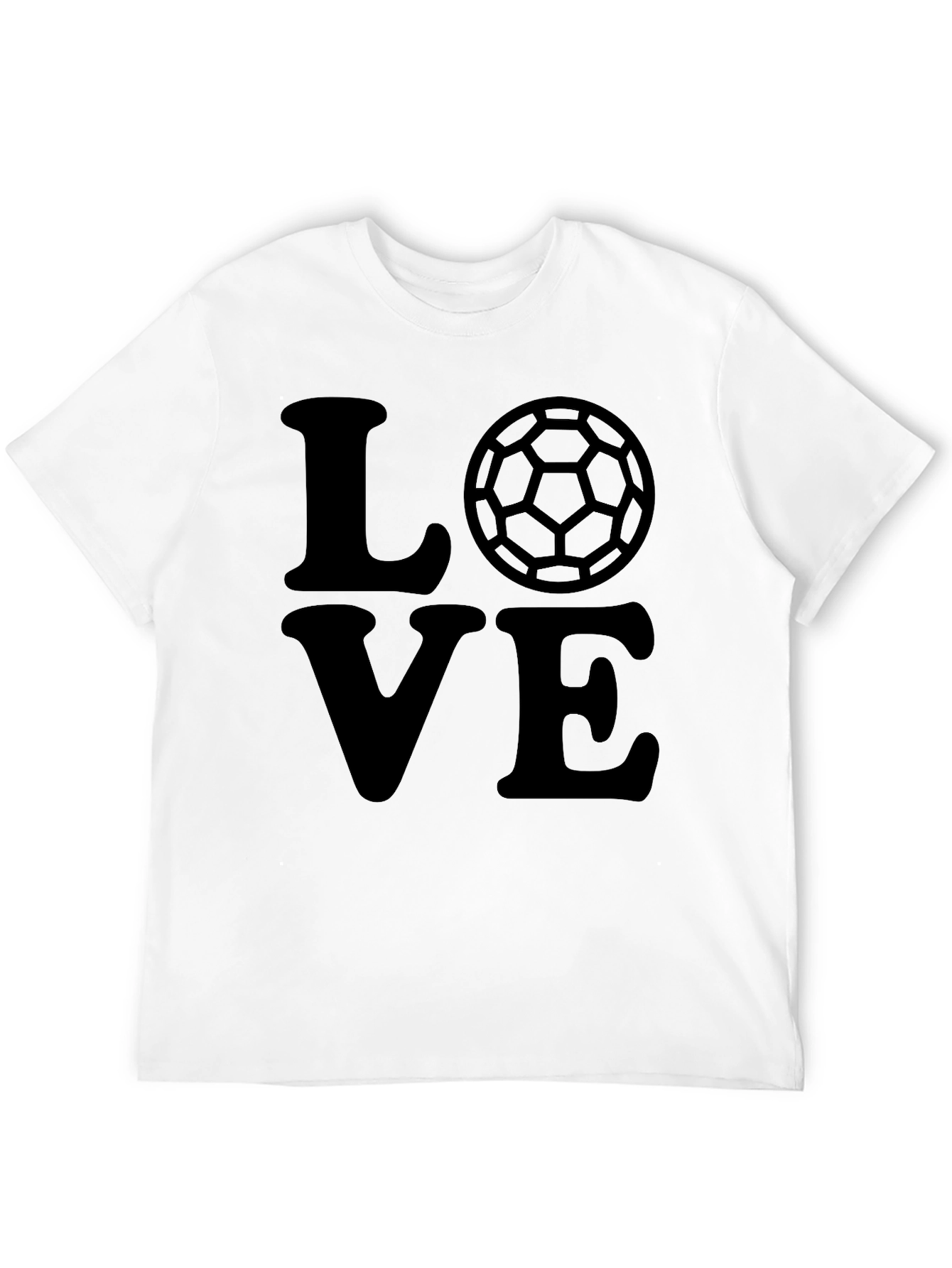 Love Soccer T-Shirt Black Graphic Tee Mens