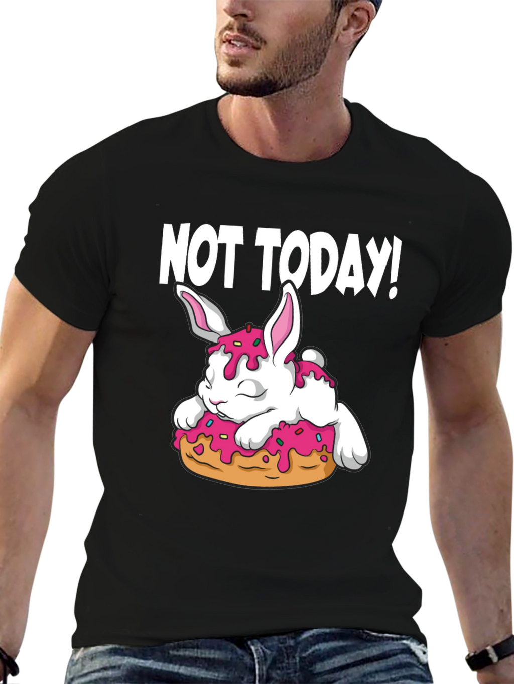 Not Today! Bunny on Donut Graphic Tee