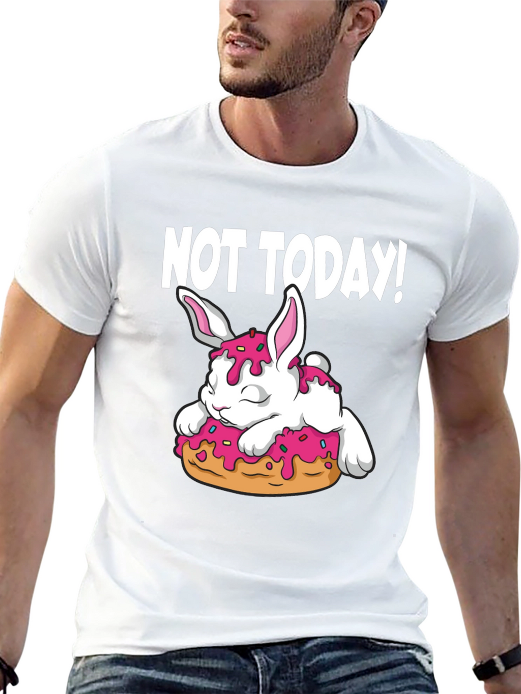 Not Today! Bunny on Donut Graphic Tee
