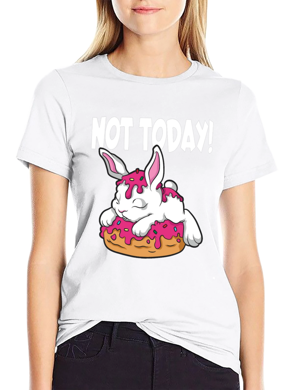 Not Today! Bunny on Donut Graphic Tee