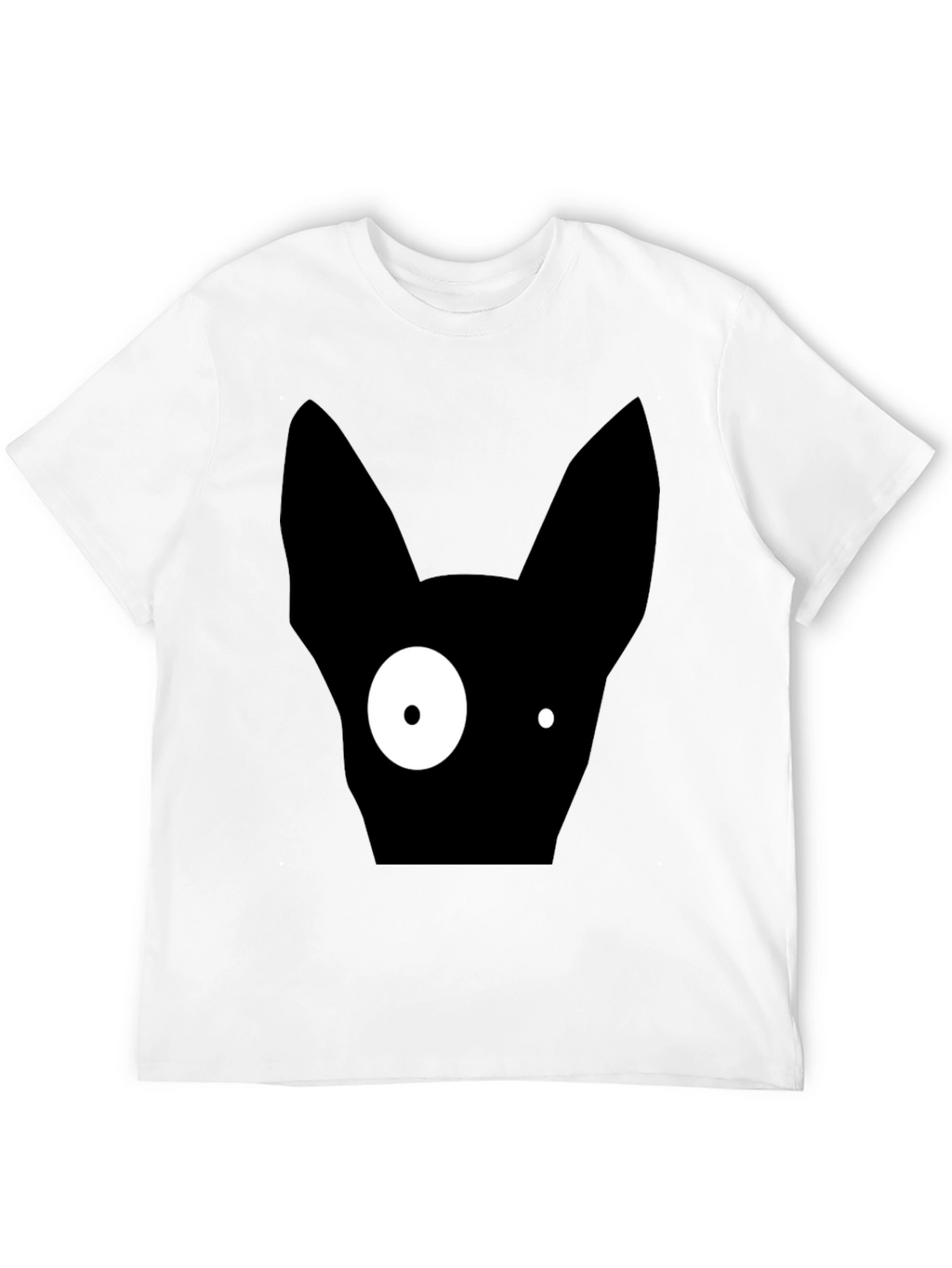 Abstract One-Eyed Cat Graphic T-Shirt