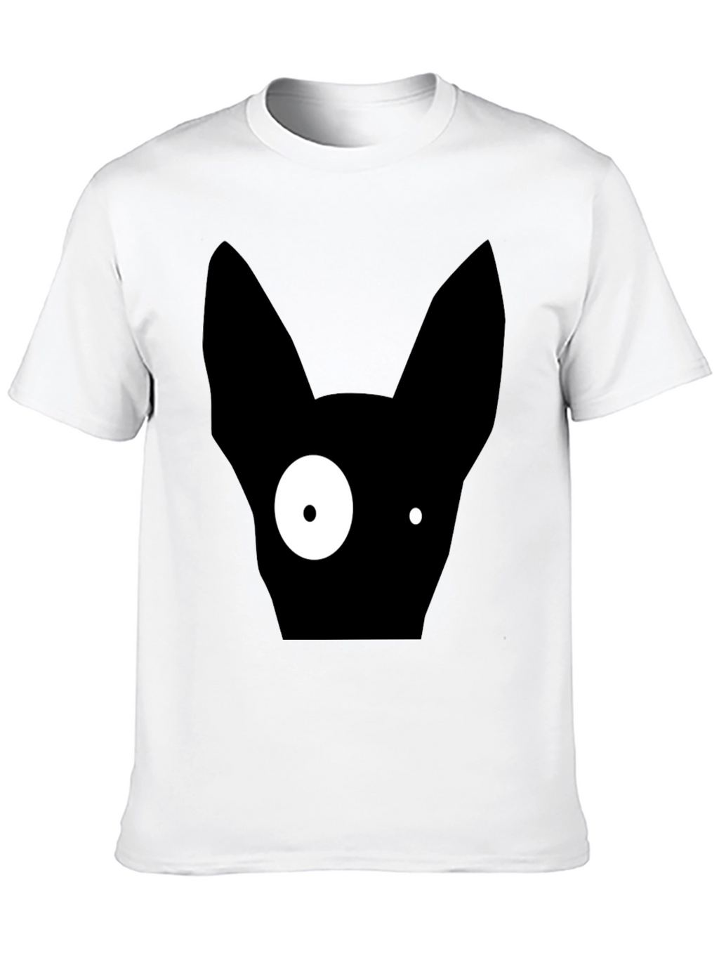 Abstract One-Eyed Cat Graphic T-Shirt