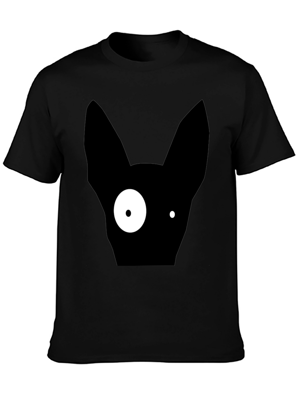 Abstract One-Eyed Cat Graphic T-Shirt