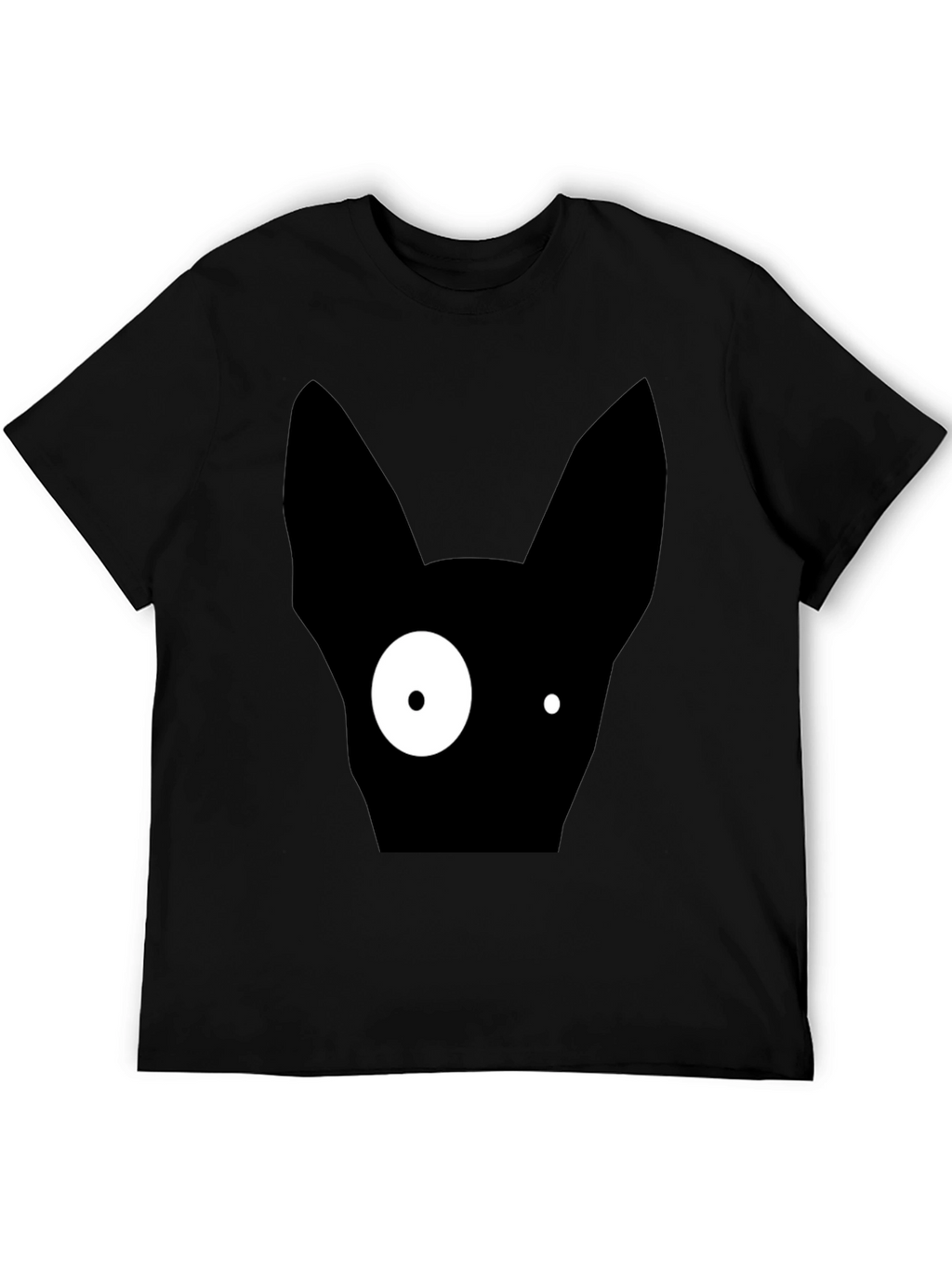 Abstract One-Eyed Cat Graphic T-Shirt