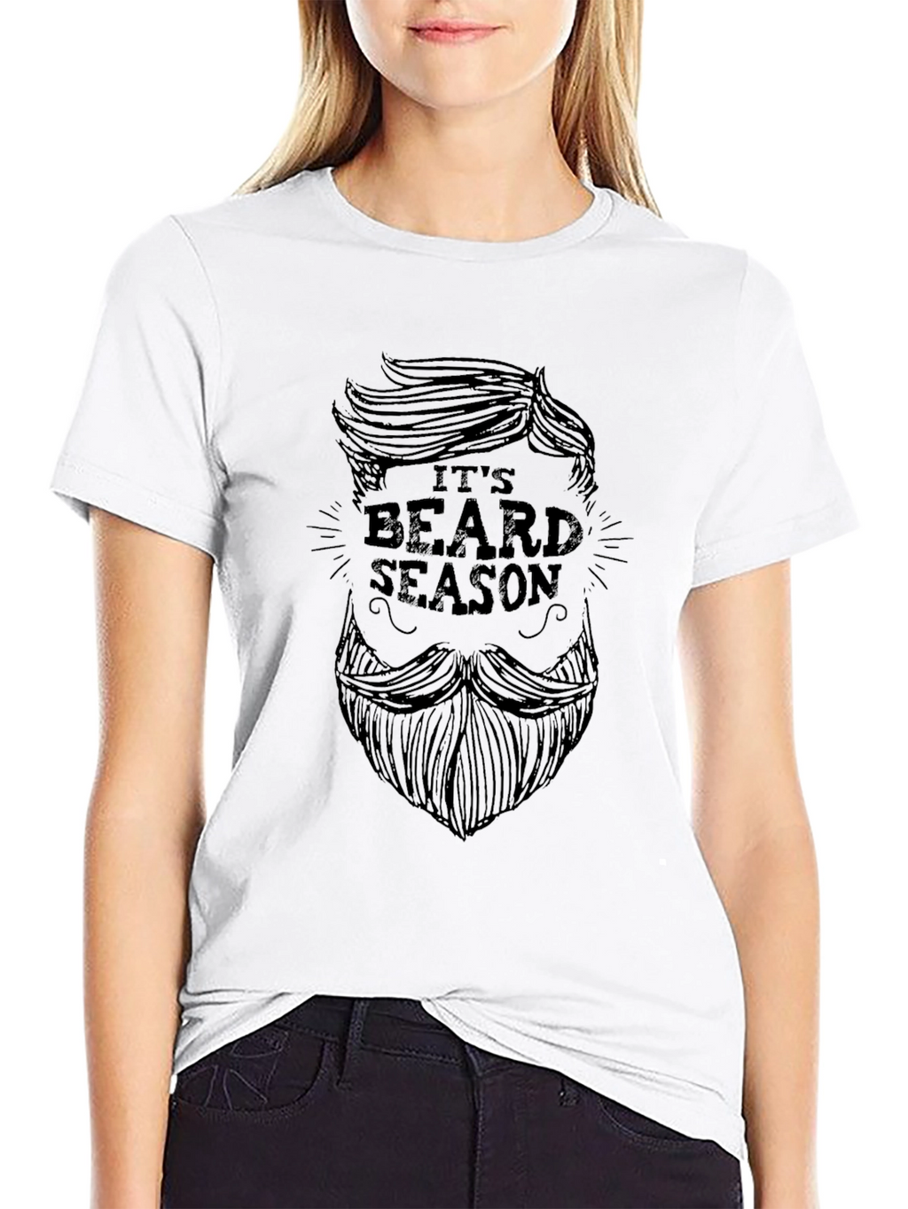 Its Beard Season - Black Graphic T-Shirt