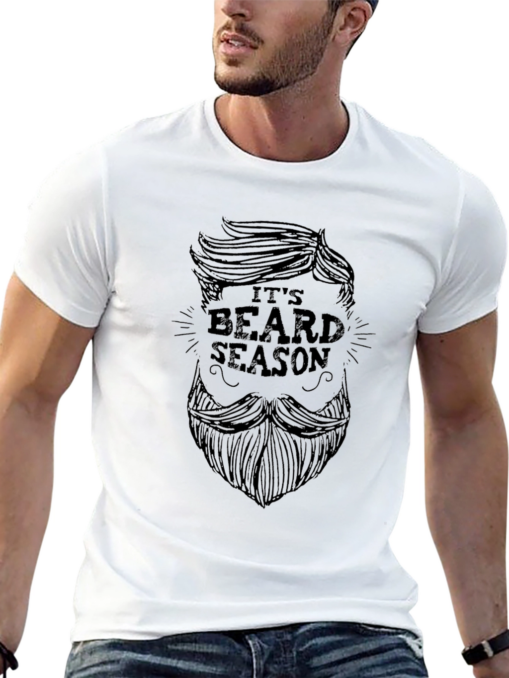 Its Beard Season - Black Graphic T-Shirt