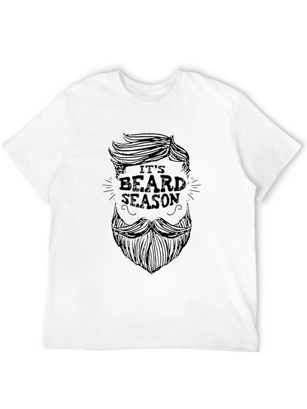 Its Beard Season - Black Graphic T-Shirt