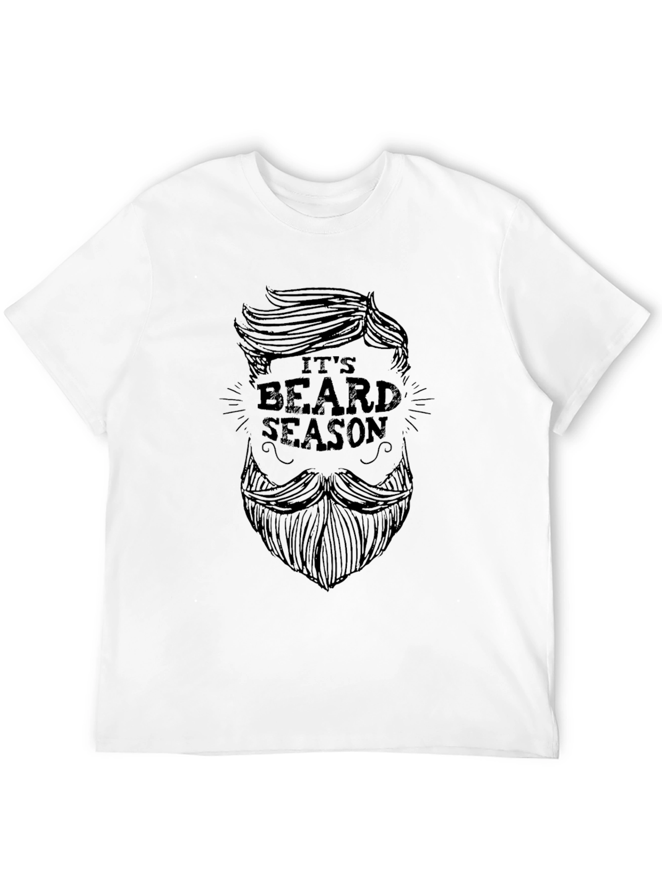 Its Beard Season - Black Graphic T-Shirt