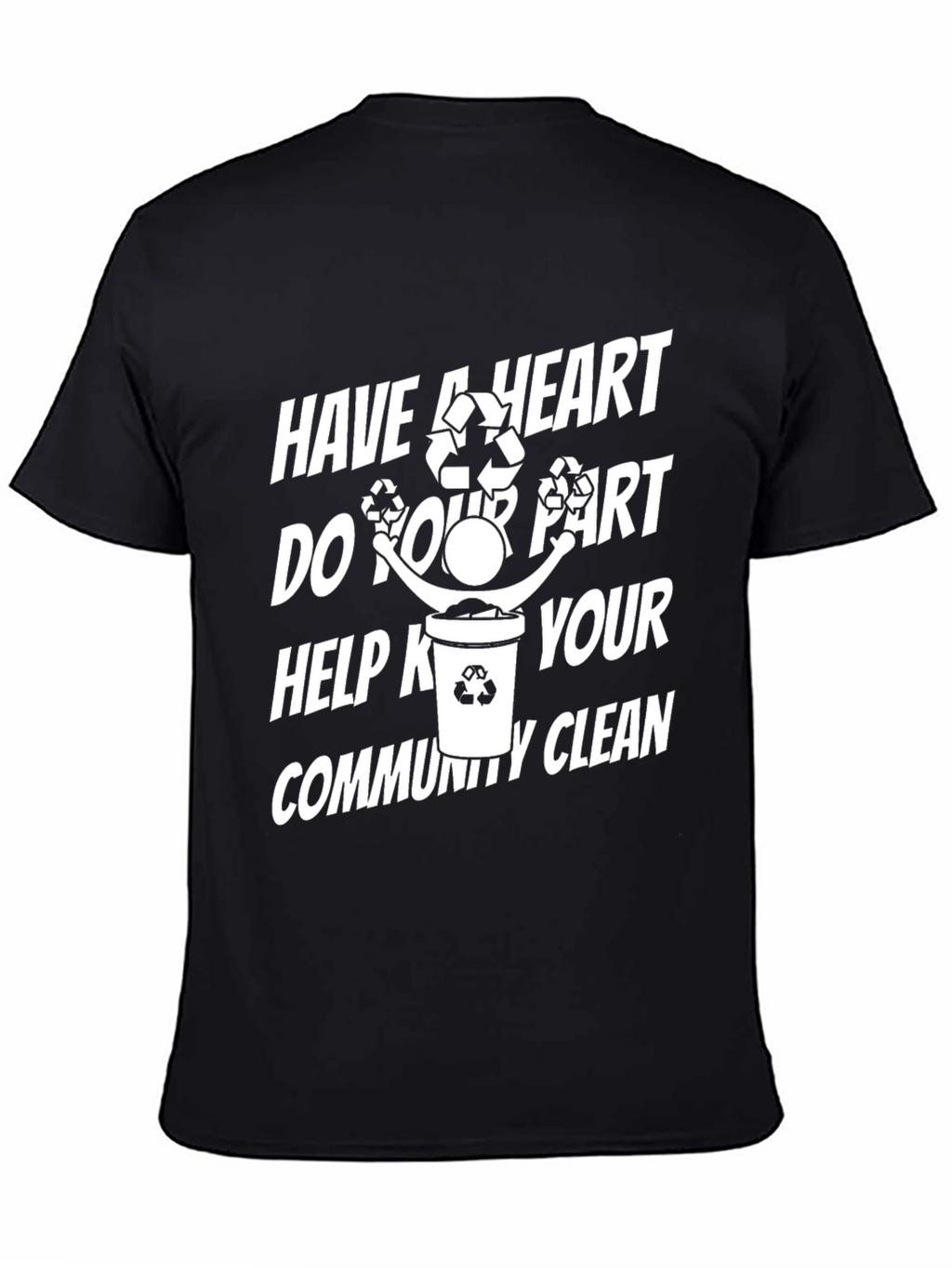 Eco-Friendly Have a Heart Graphic Black T-Shirt