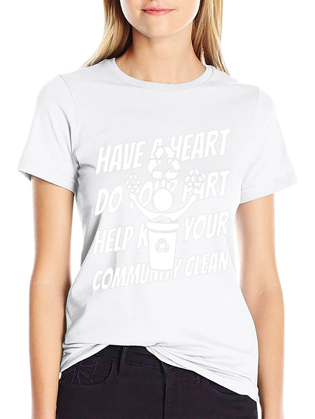 Eco-Friendly Have a Heart Graphic Black T-Shirt
